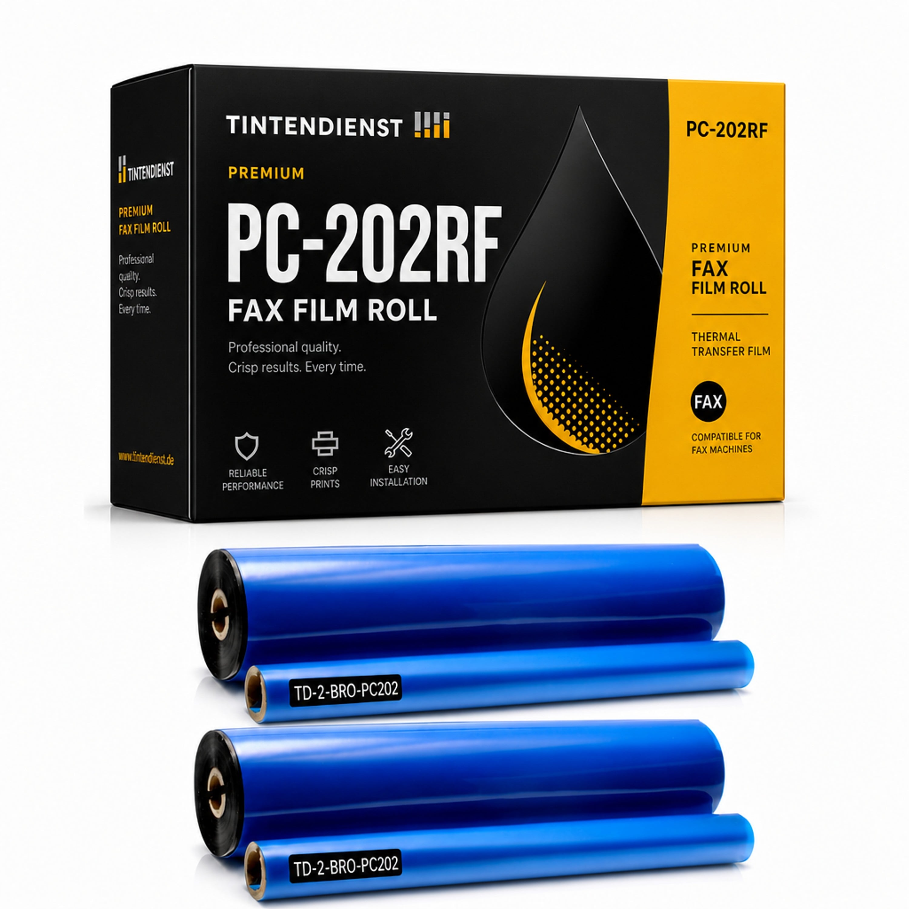 Set kompatibel zu Brother PC-202RF, 2 Thermorollen