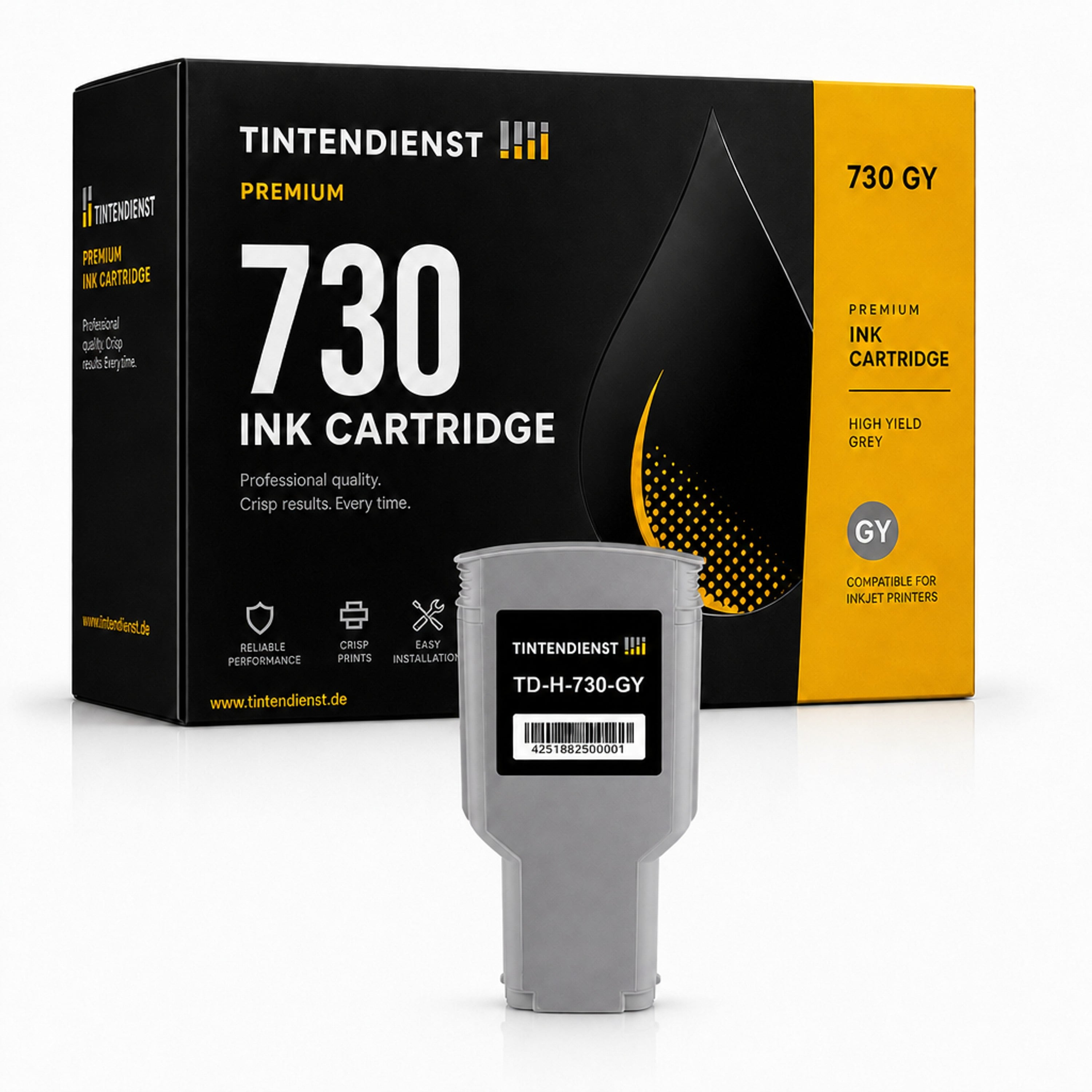 HP 730 Druckerpatrone (P2V72A) grau – Tintendienst kompatibel