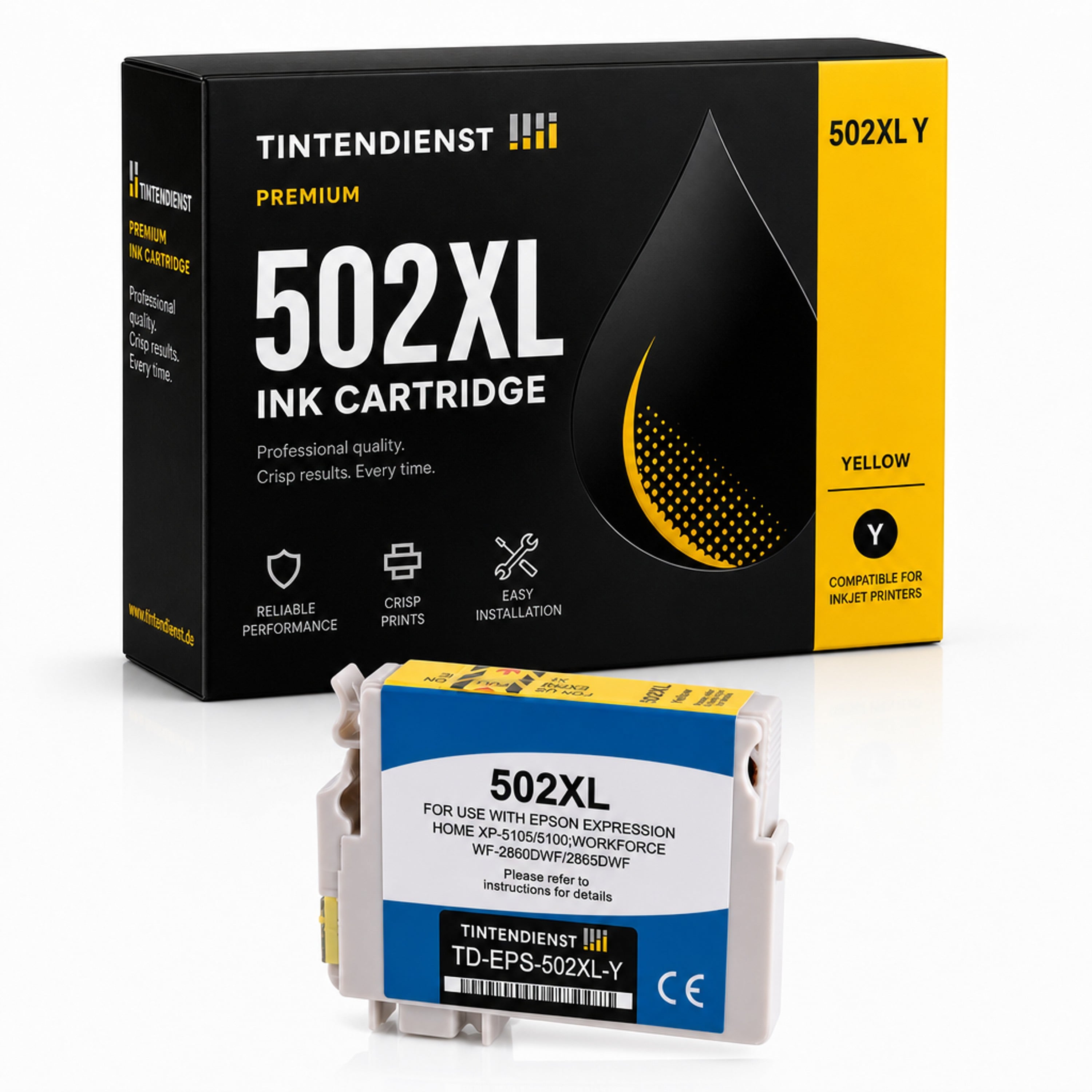 Druckerpatrone kompatibel zu Epson 502XL, gelb