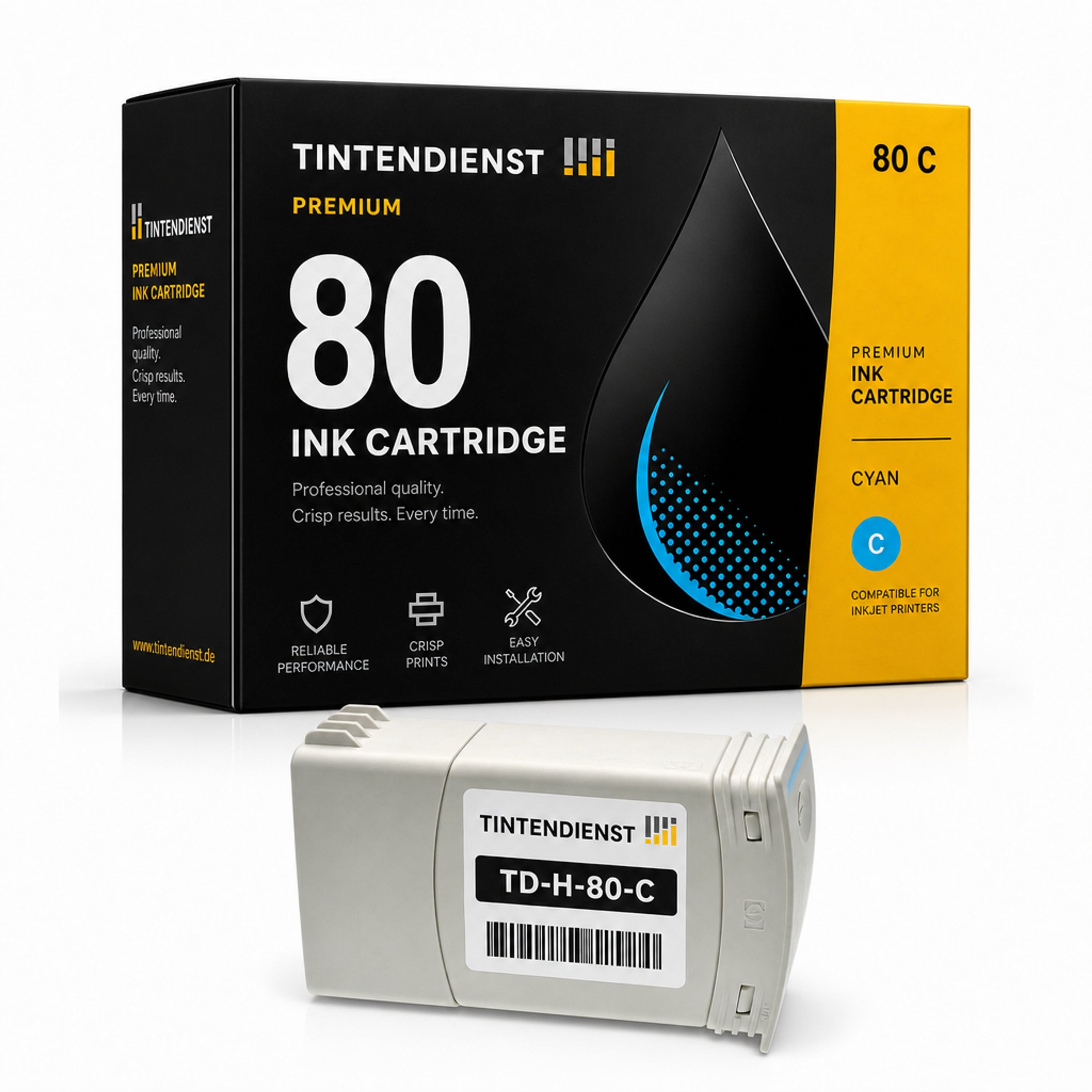 Druckerpatrone kompatibel zu HP 80, cyan