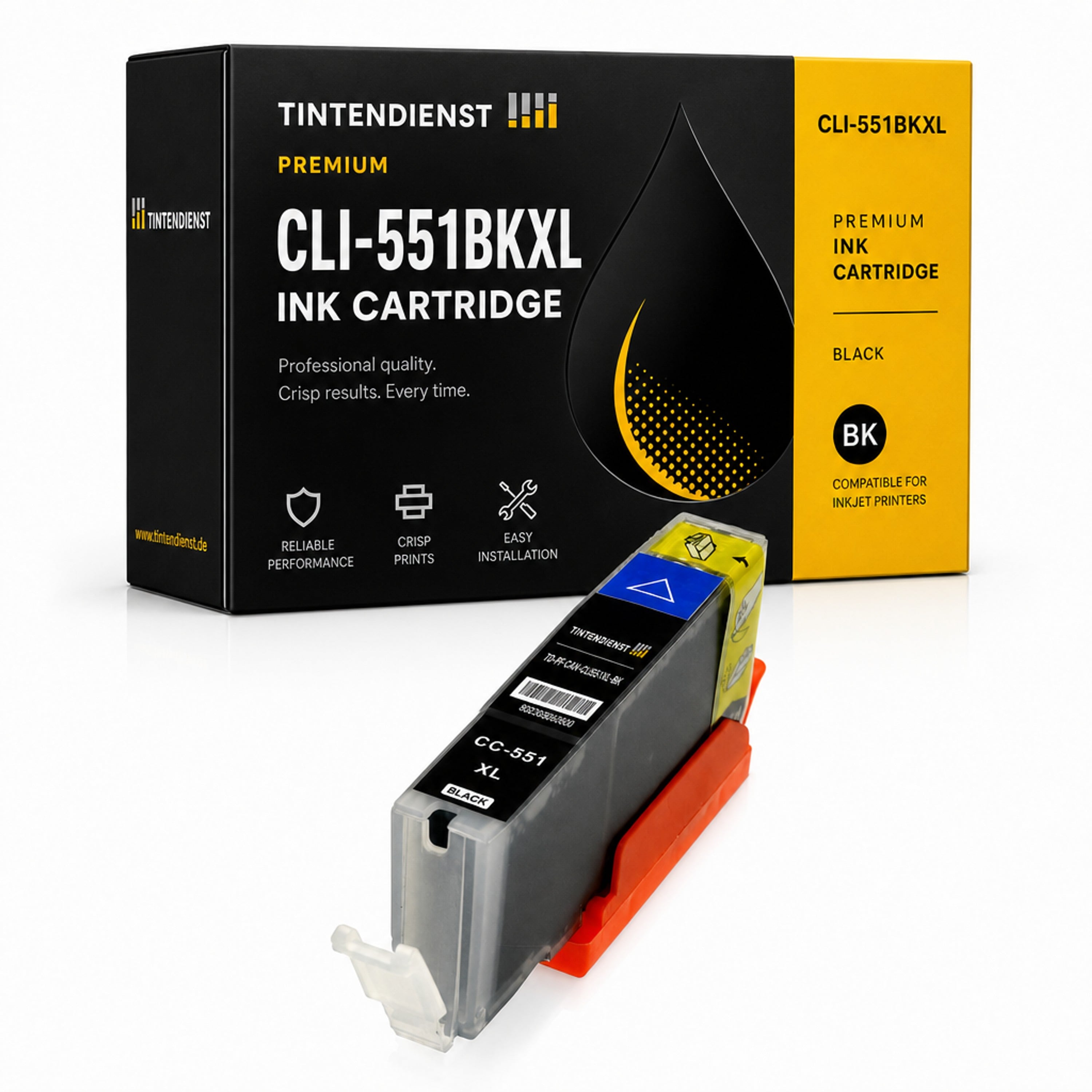 Druckerpatrone kompatibel zu Canon CLI-551BKXL, schwarz