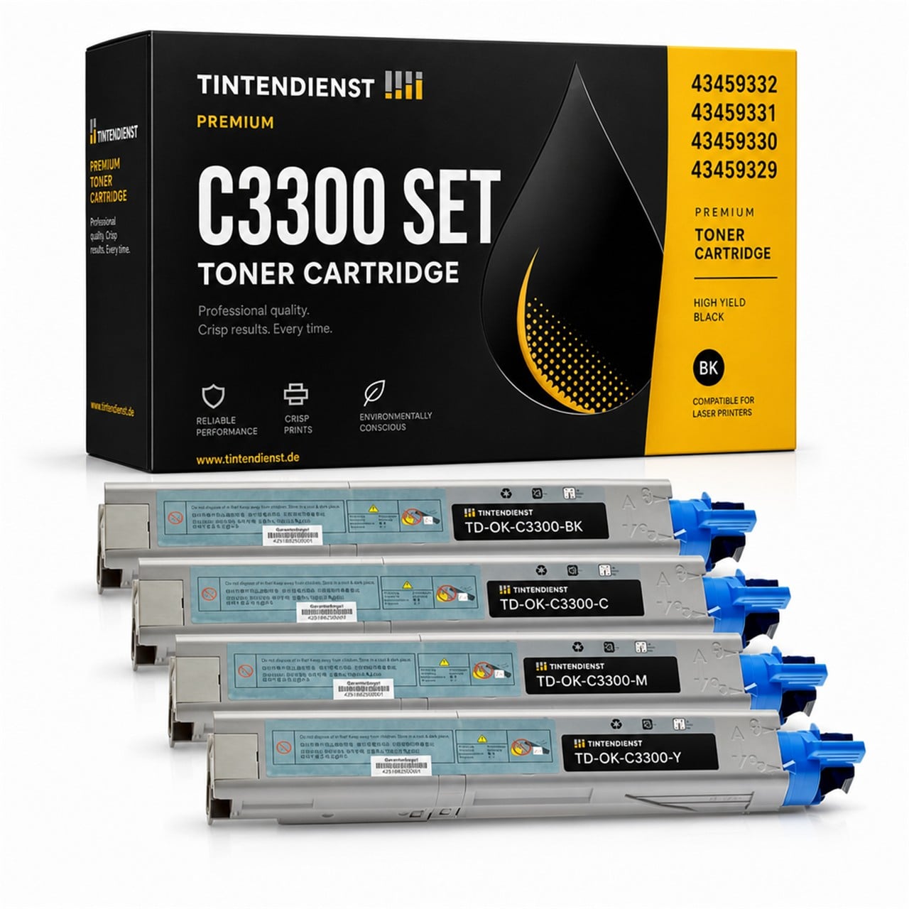 Set kompatibel zu OKI 43459332, 4 Toner