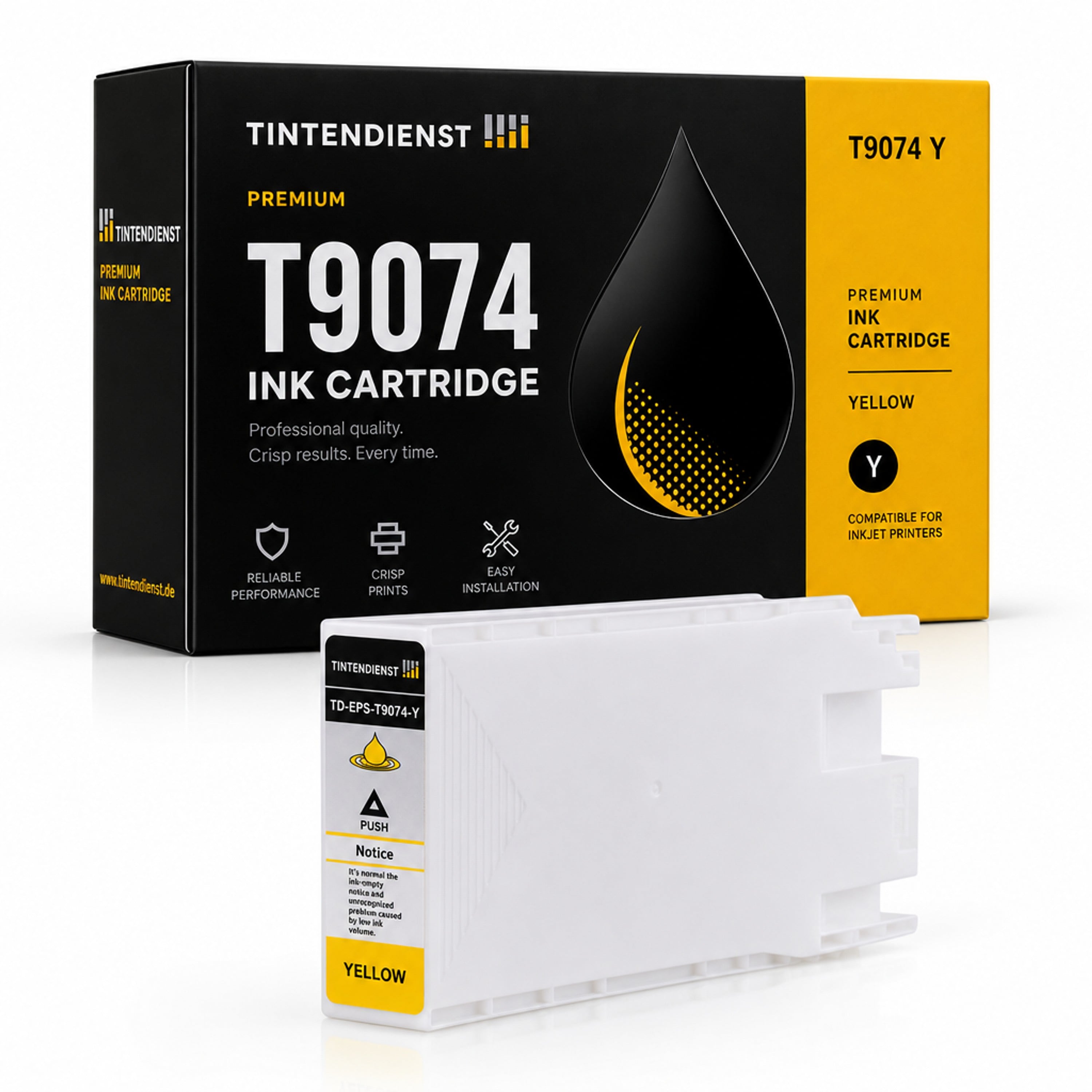 Druckerpatrone kompatibel zu Epson T9074, gelb