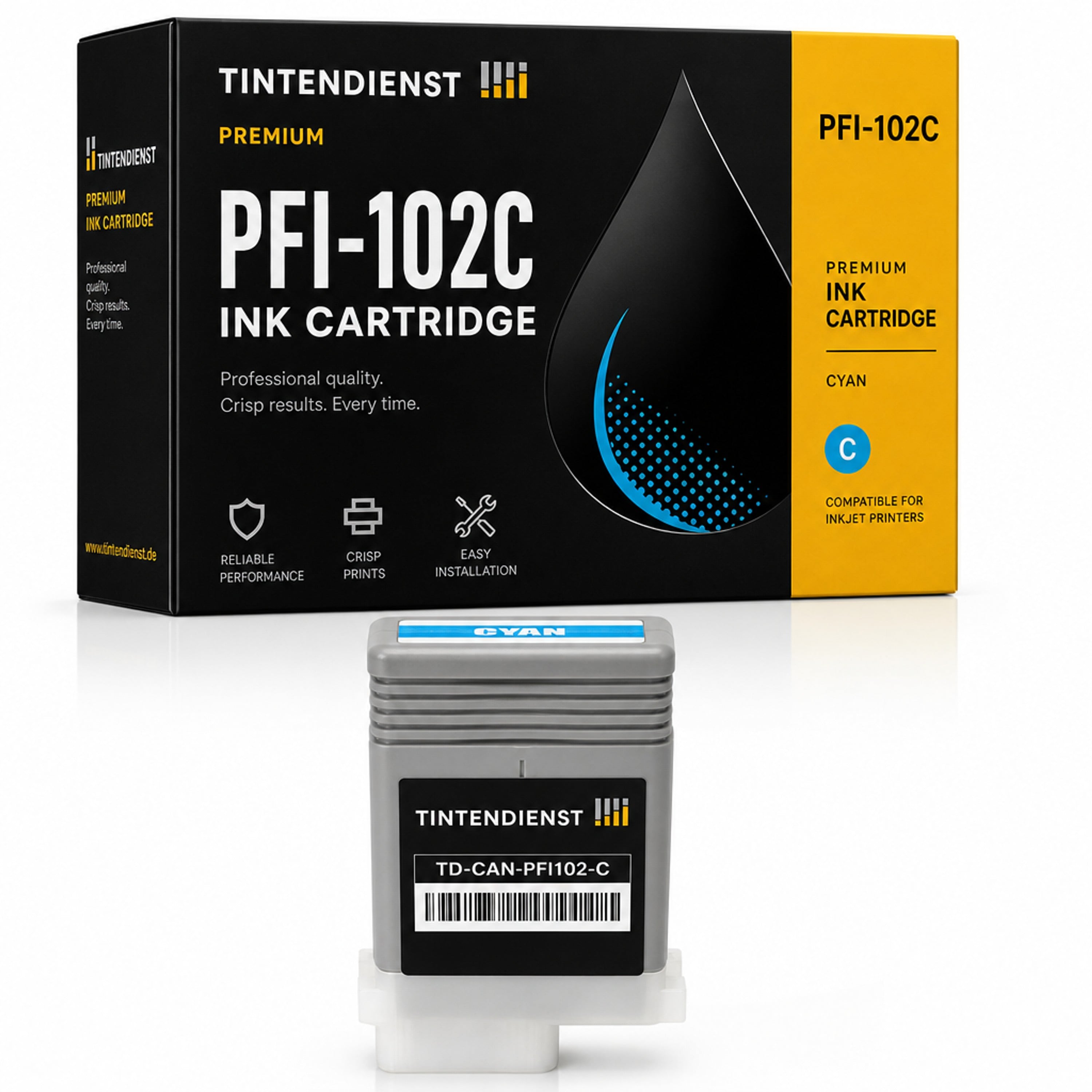 Druckerpatrone kompatibel zu Canon PFI-102C, cyan