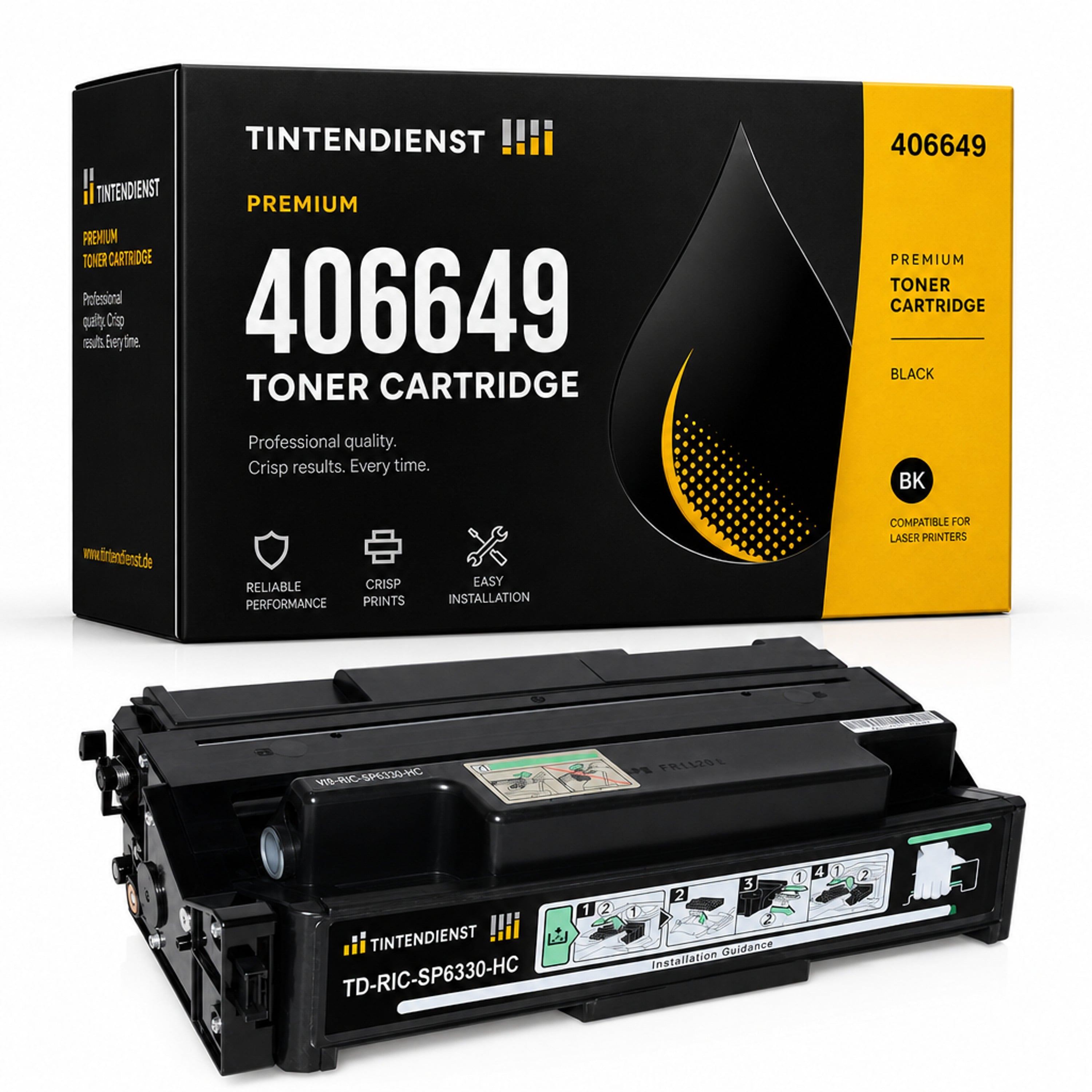 Toner kompatibel zu Ricoh 406649, schwarz