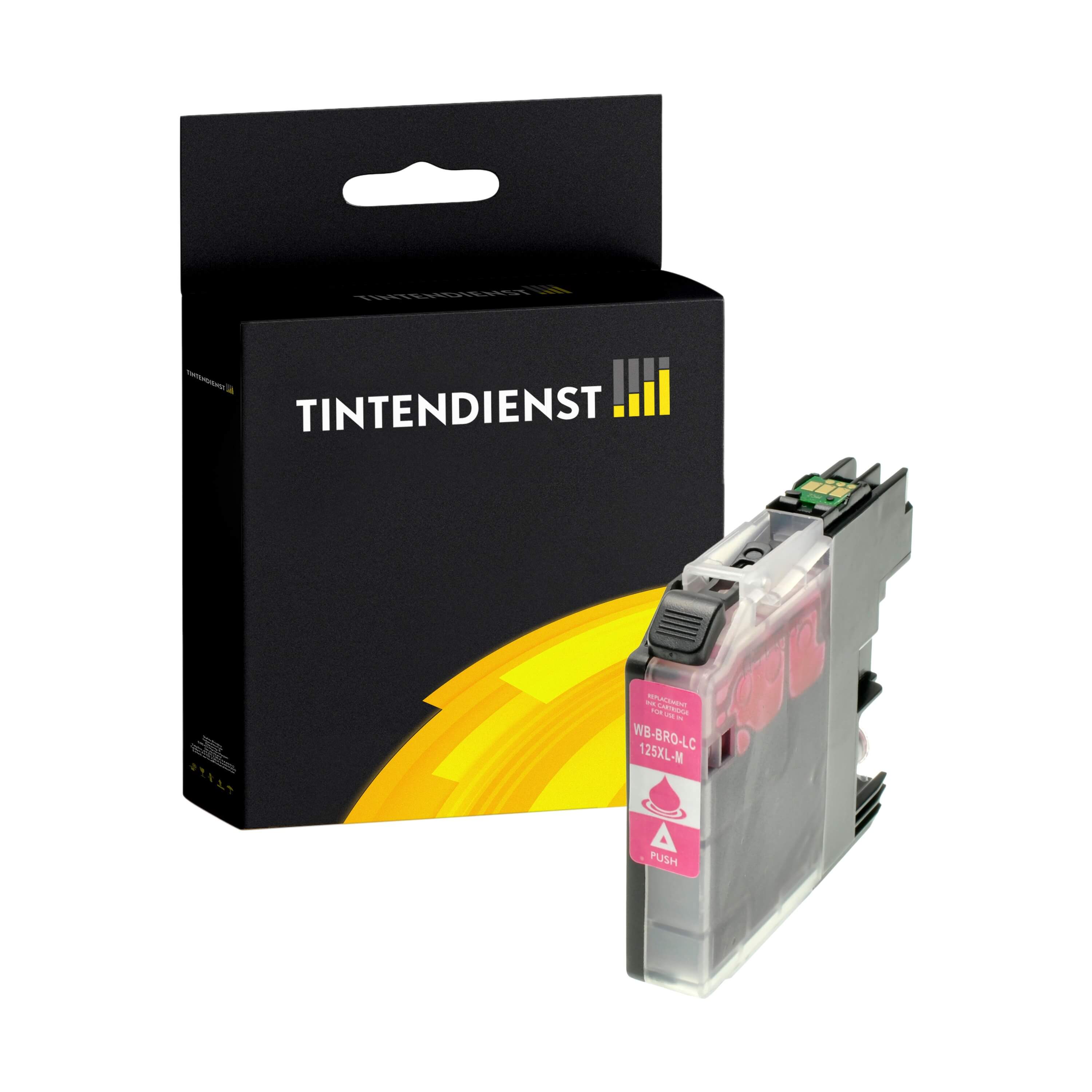 Tintendienst kompatibel für Brother Tintenpatrone LC-125XLM Magenta [XL Füllmenge]