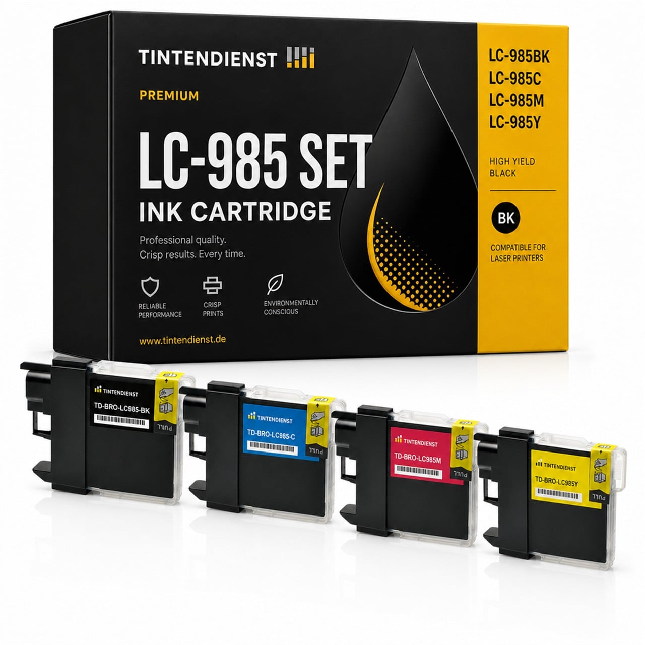 Set kompatibel zu Brother LC-985 XL, 4 Patronen
