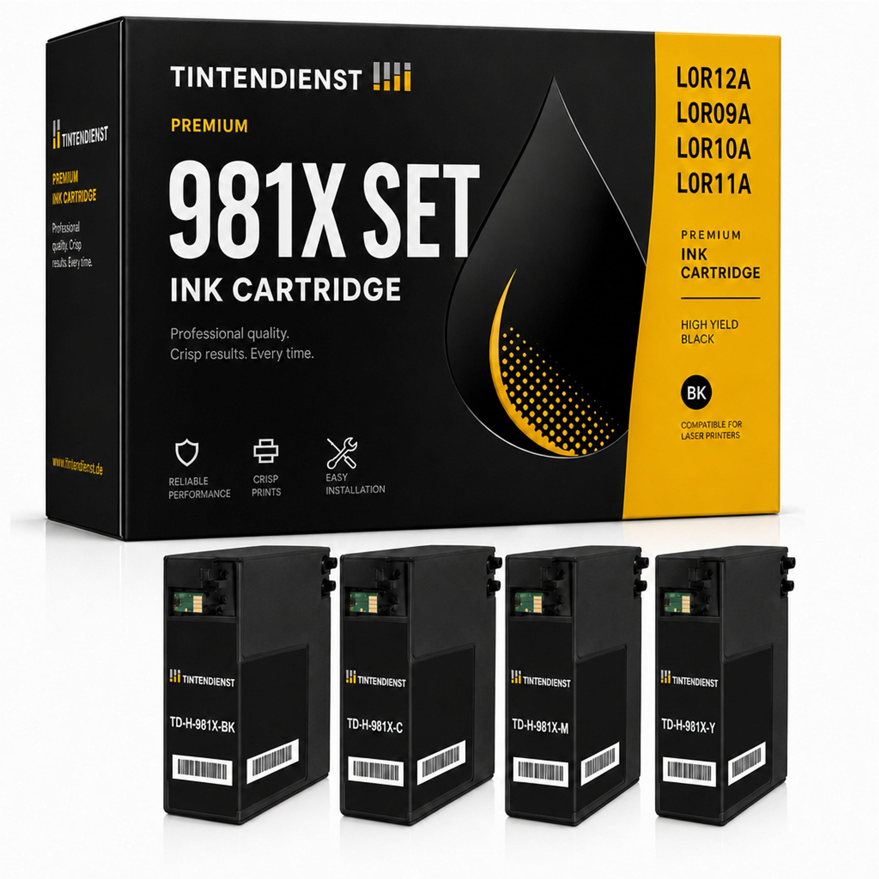 Set kompatibel zu HP L0R09A, 4 Patronen