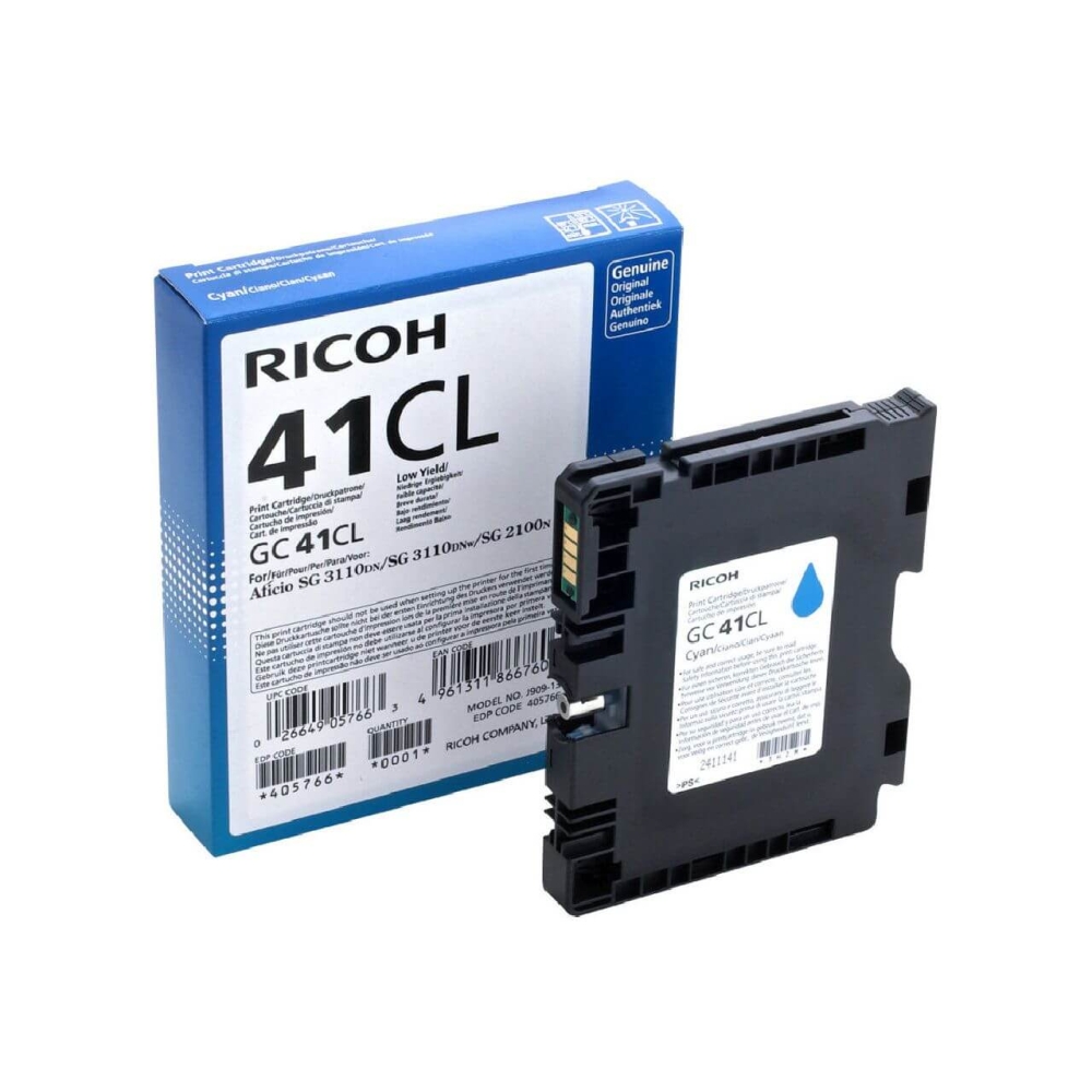 Original Ricoh Tintenpatrone 405766 / GC-41CL Cyan
