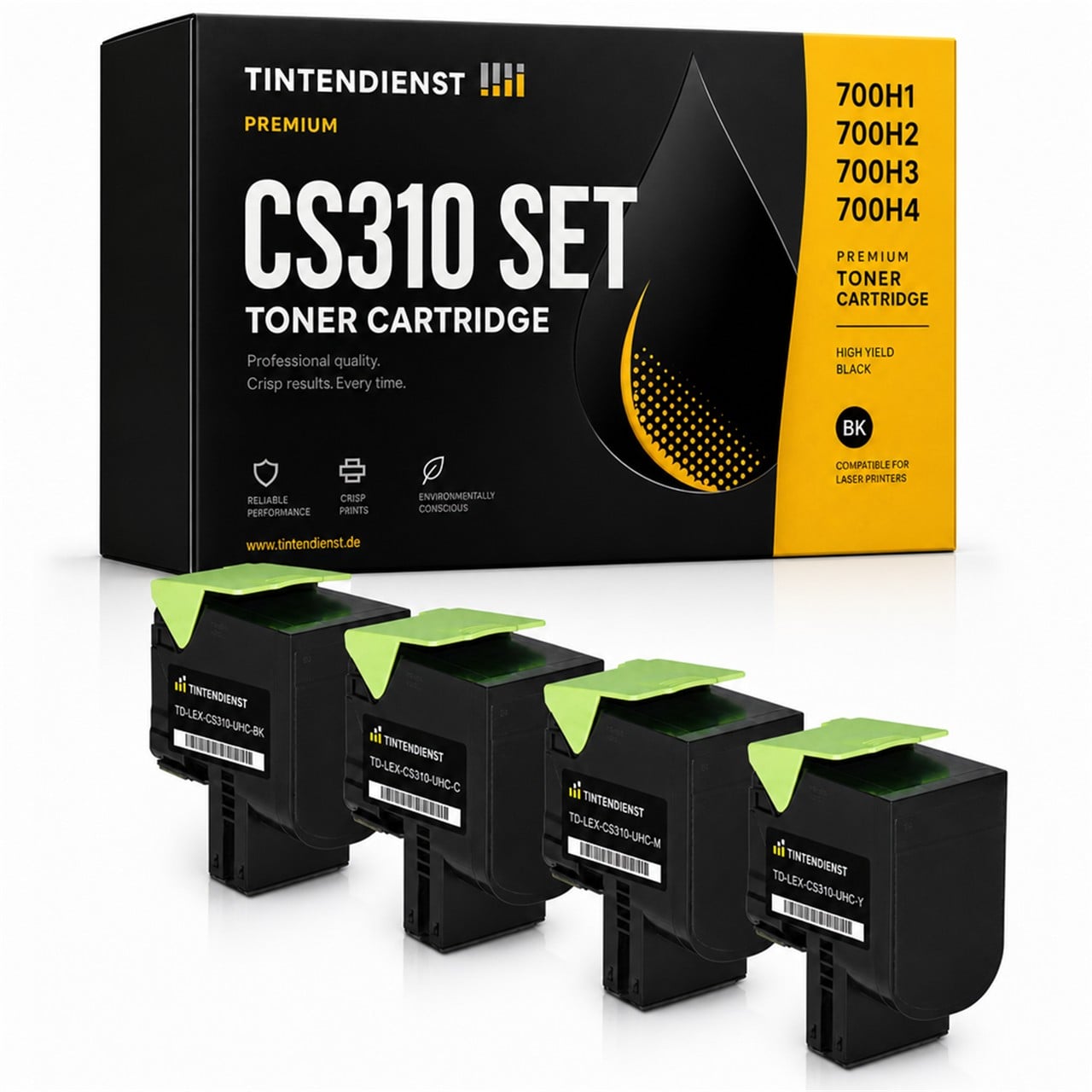 Lexmark 700H (70C0H10) Toner Multipack 4er (schwarz, cyan, magenta, gelb) – Tintendienst kompatibel