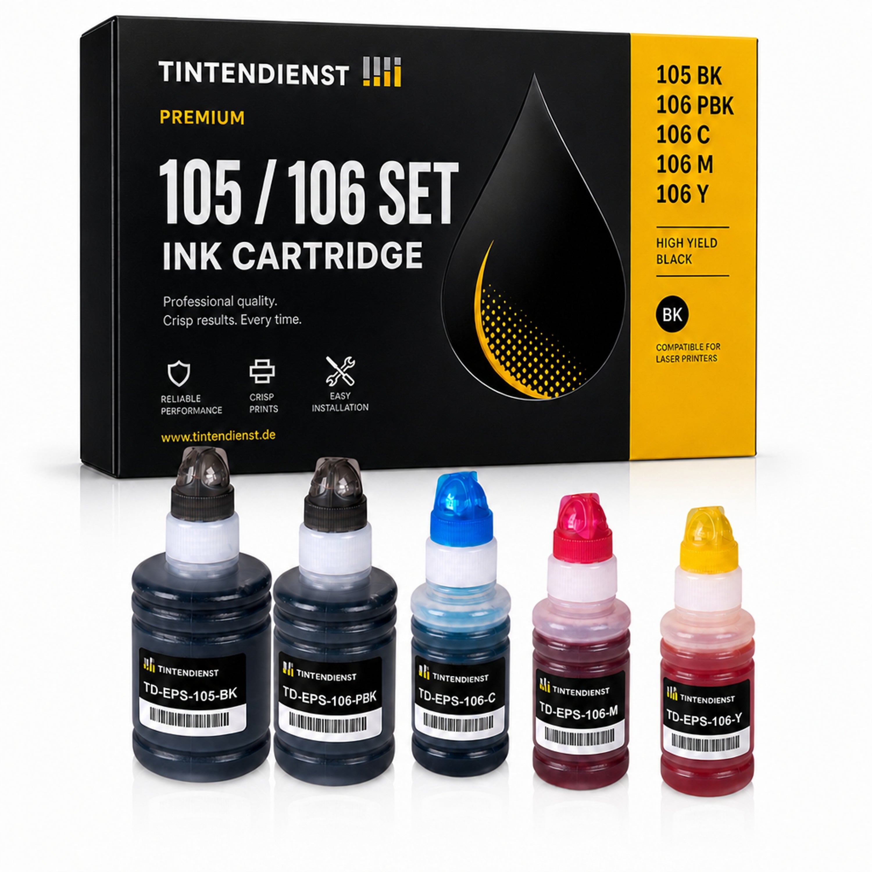 Set kompatibel zu Epson C13T00Q140, 5 Patronen