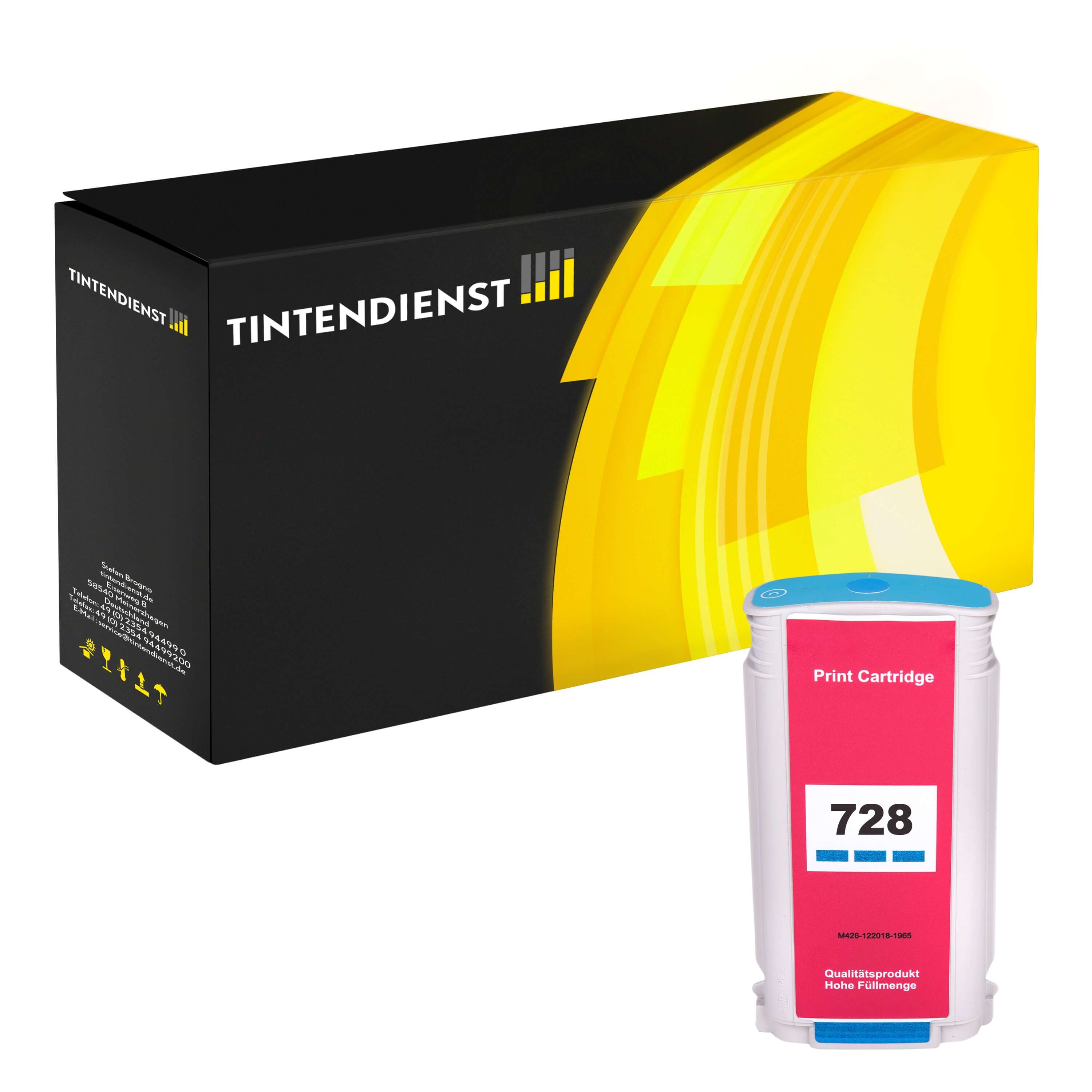 Druckerpatrone kompatibel zu HP 728, cyan