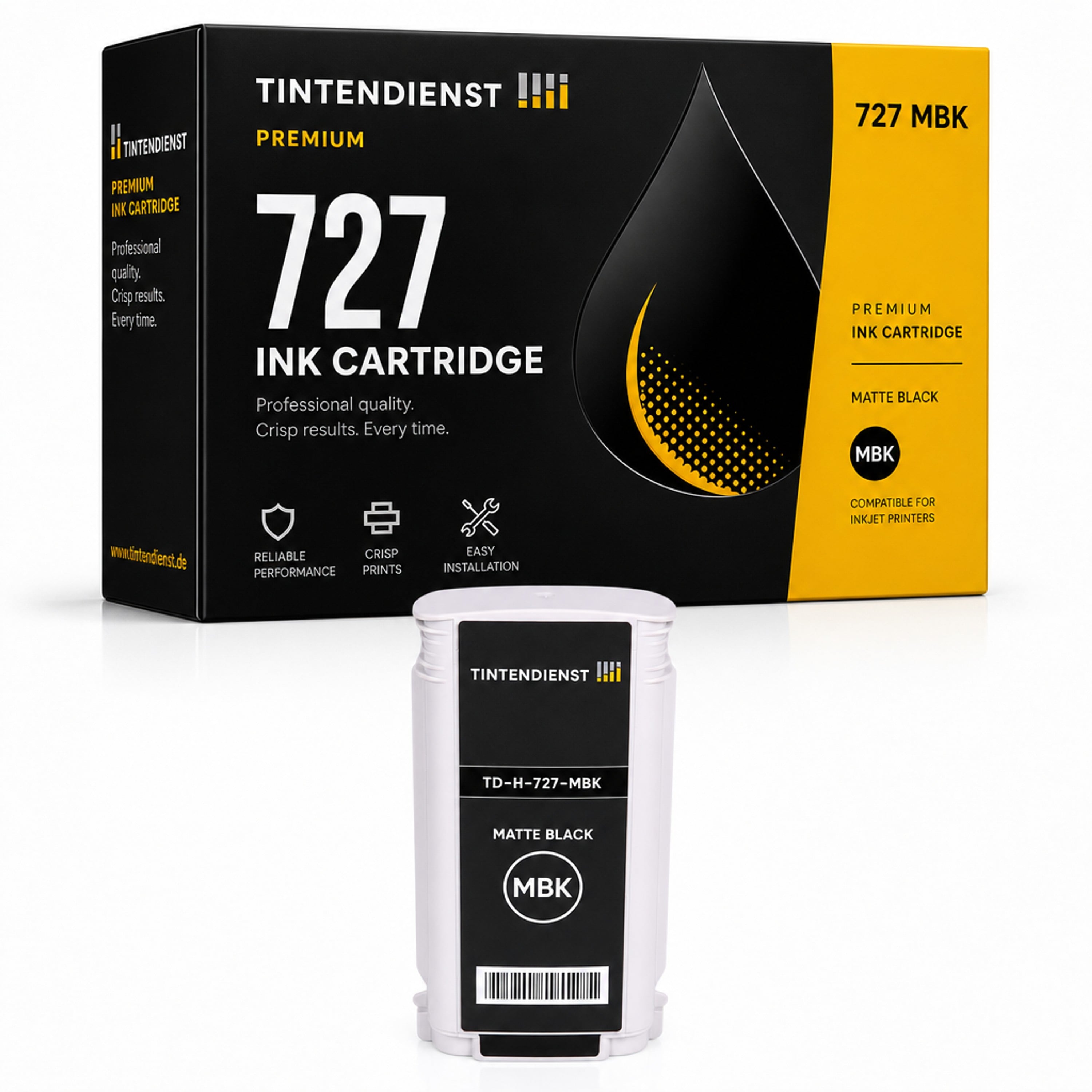 Druckerpatrone kompatibel zu HP 727, matt schwarz