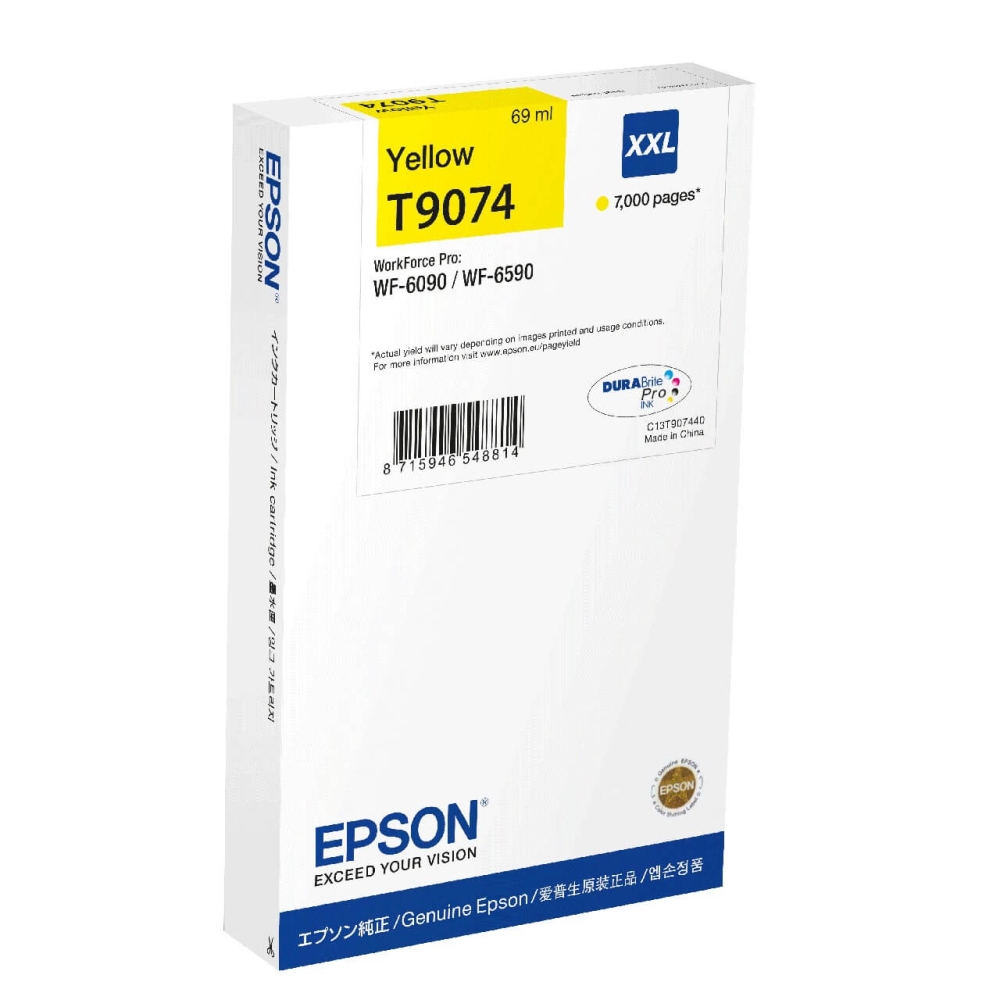Original Epson Tintenpatrone C13T907440 / T9074 Gelb