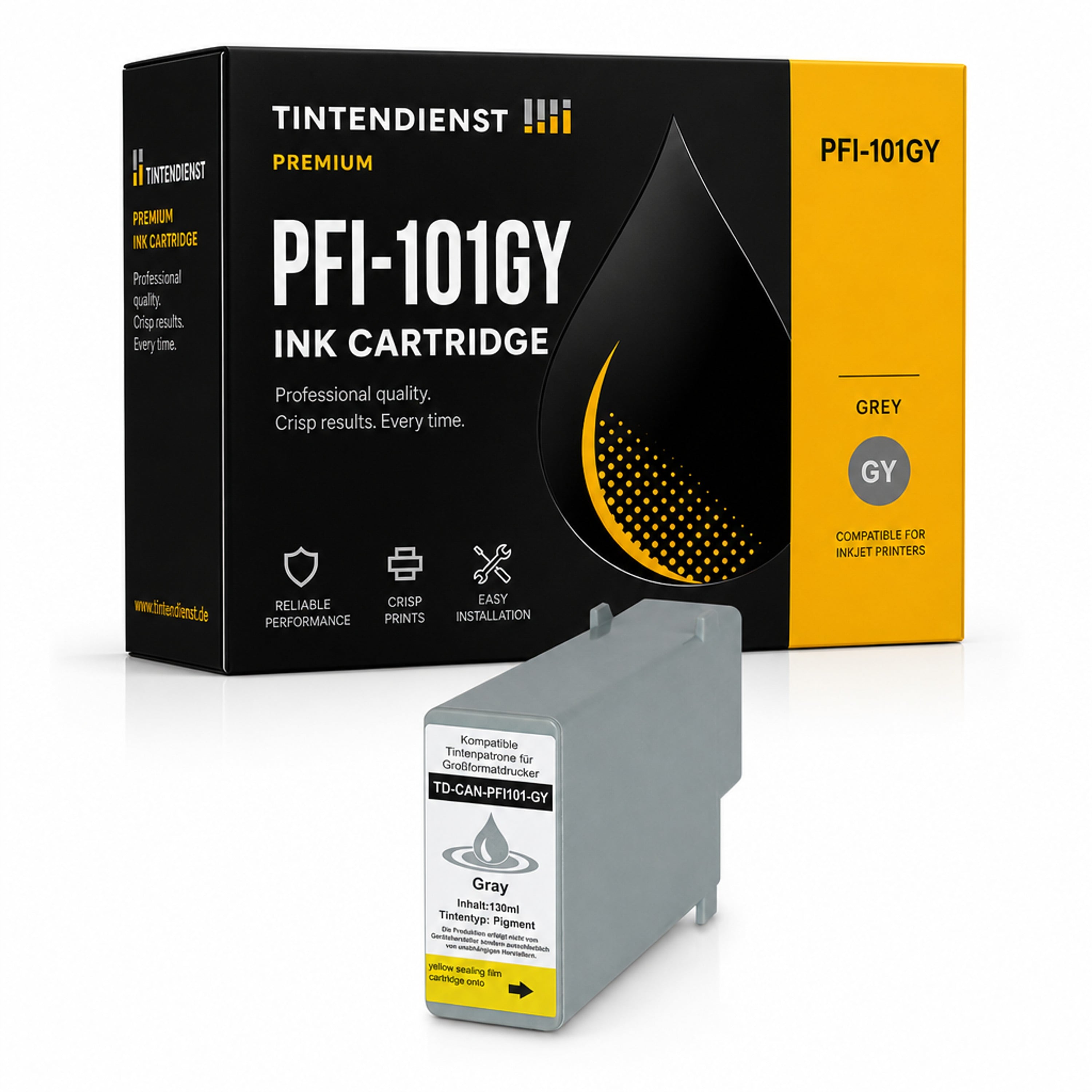 Druckerpatrone kompatibel zu Canon PFI-101GY, grau