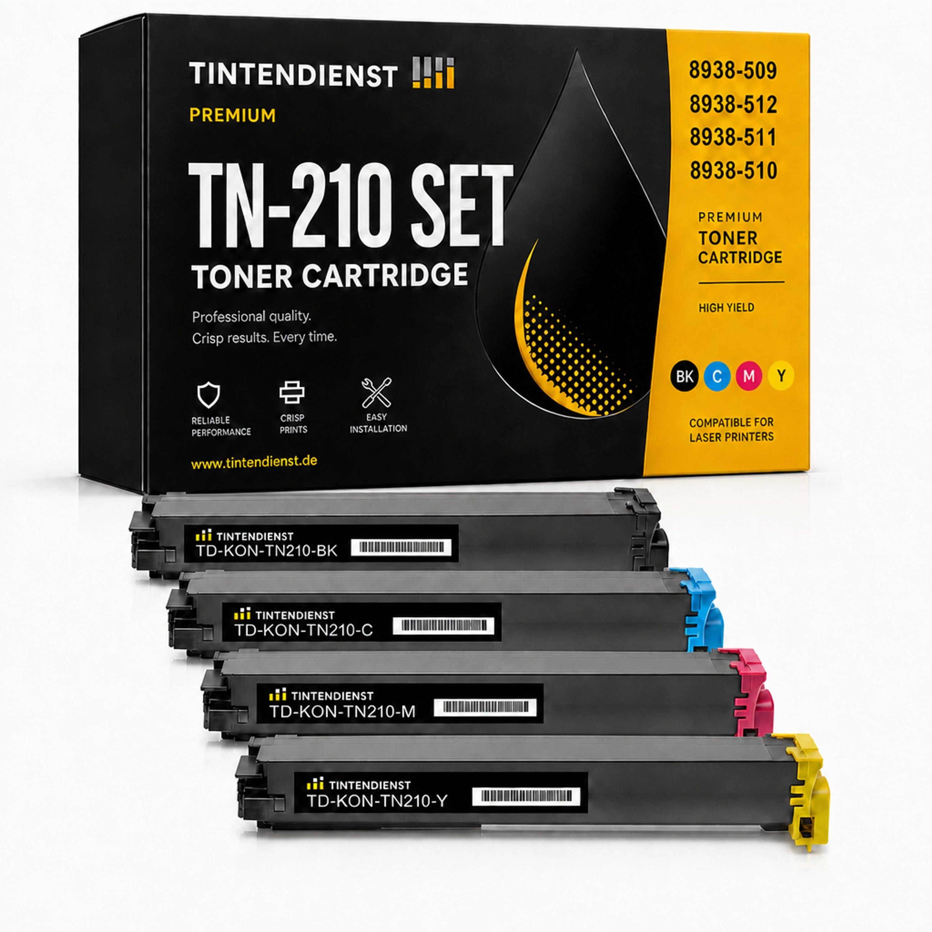 Set kompatibel zu Konica Minolta 8938-509, 4 Toner