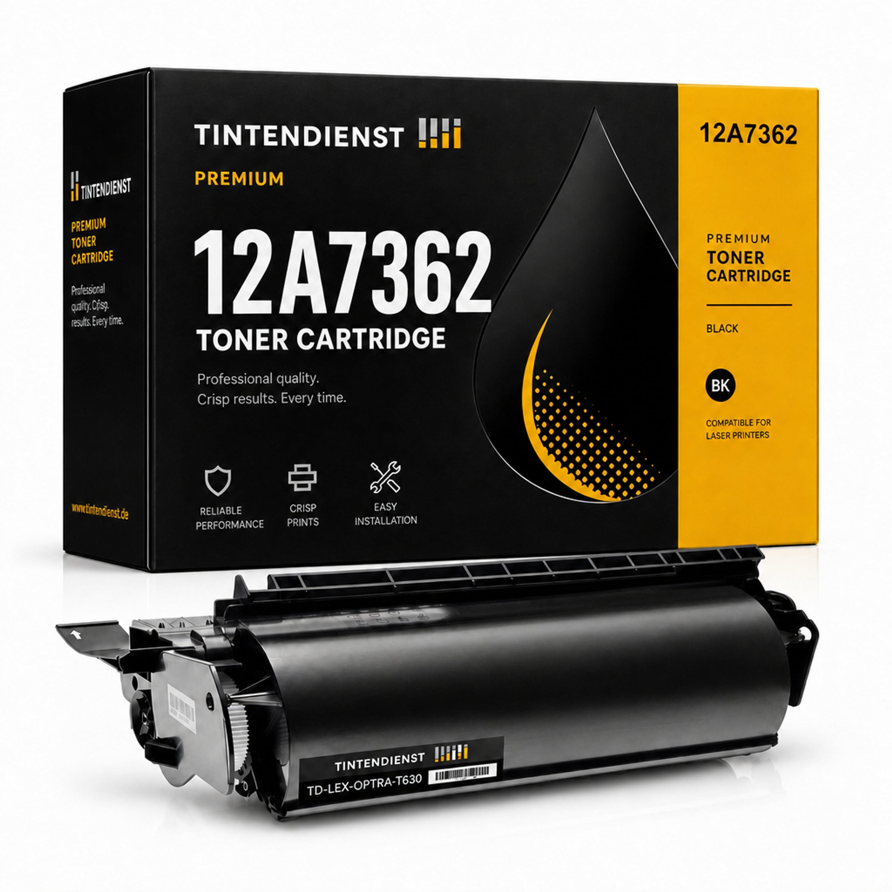 Toner kompatibel zu Lexmark 12A7362, schwarz