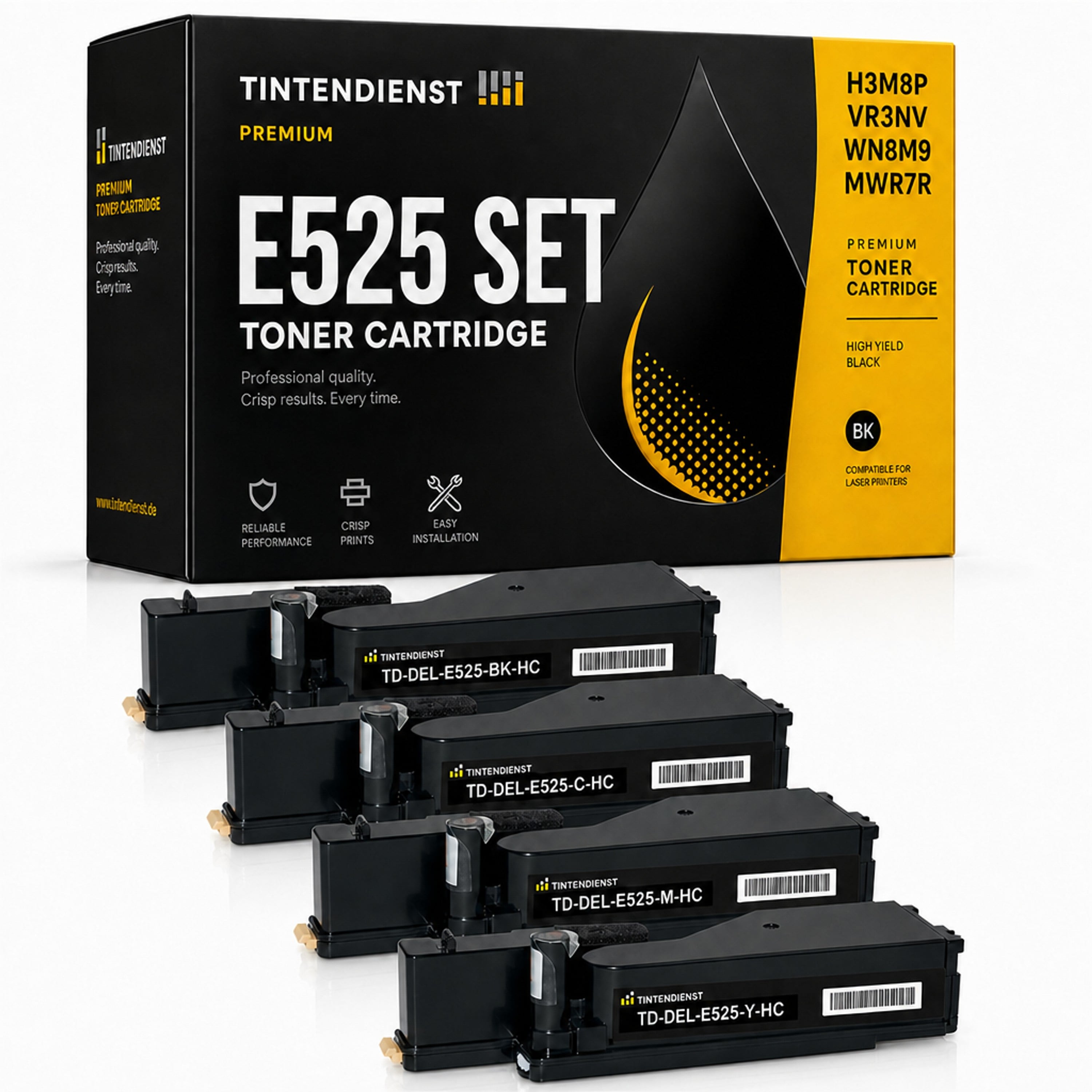 Set kompatibel zu Dell 593-BBLN, 4 Toner
