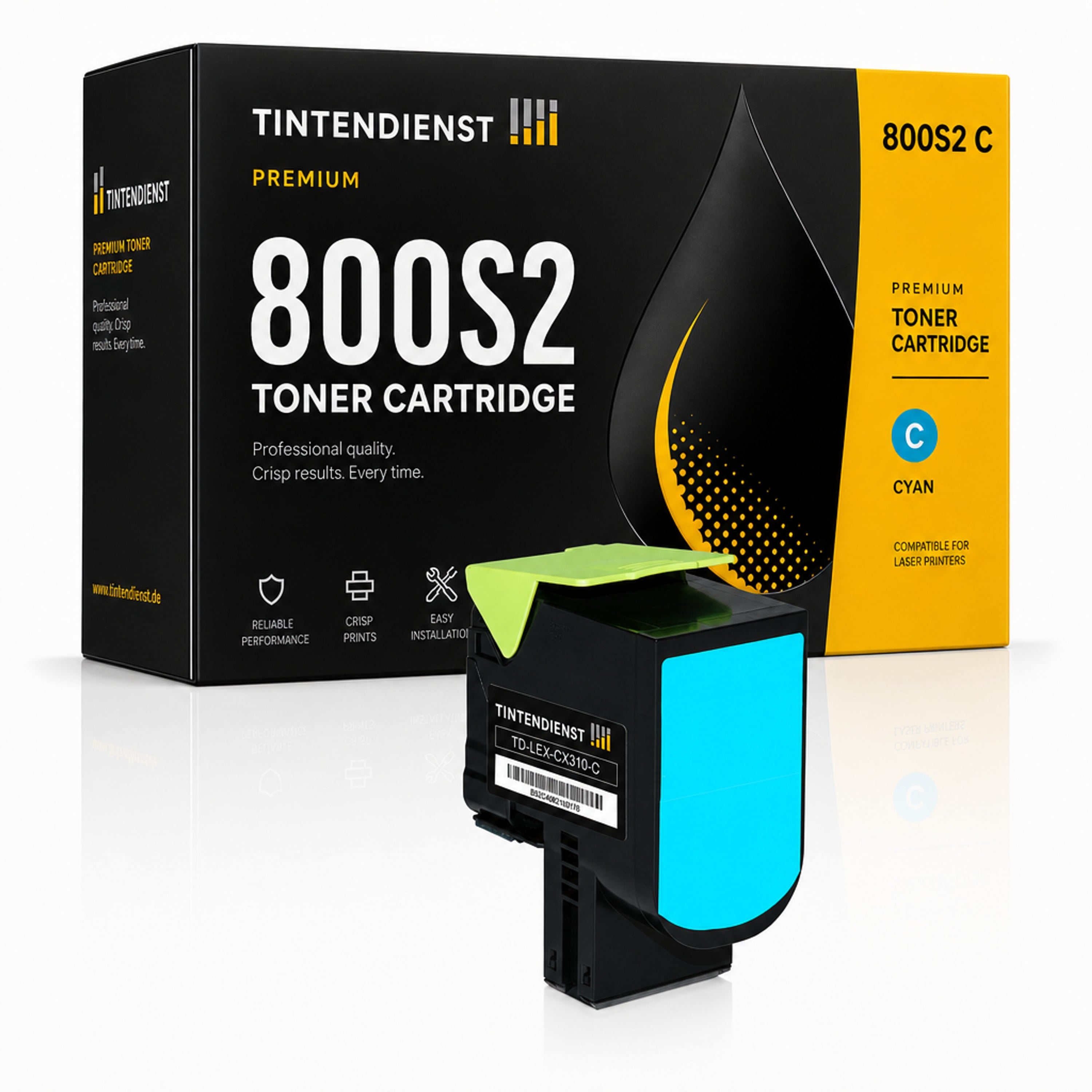Toner kompatibel zu Lexmark 800S2, cyan