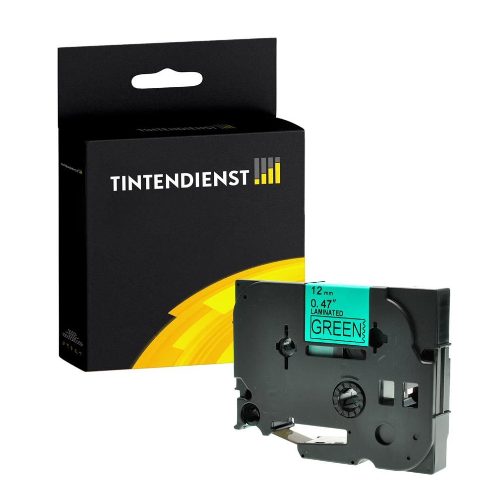 Tintendienst kompatibel für Brother Laminiertes Schriftband TZE-731 Schwarz auf Grün (12mm / 8m)