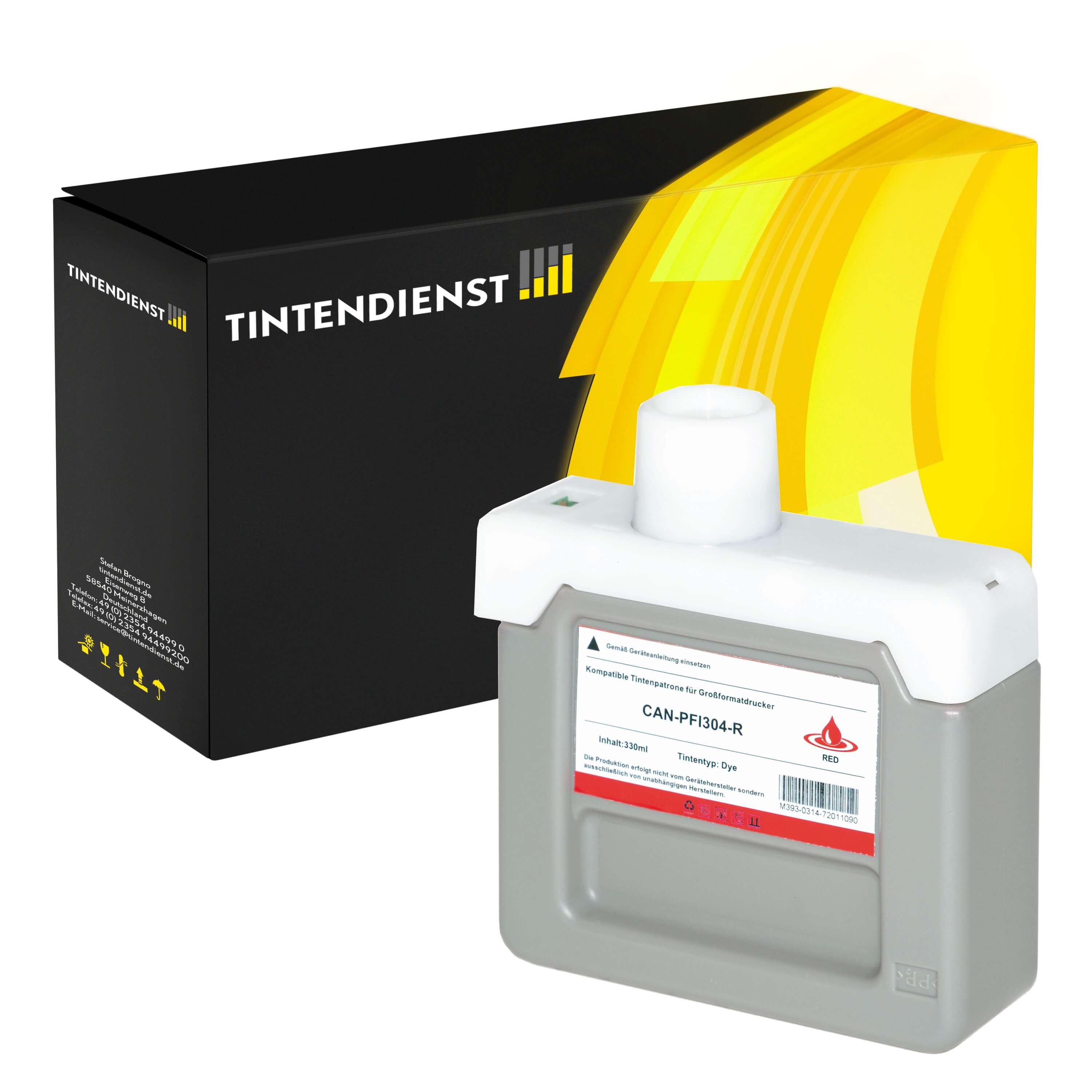 Tintendienst kompatibel für Canon Tintenpatrone 3855B005 / PFI-304R Rot