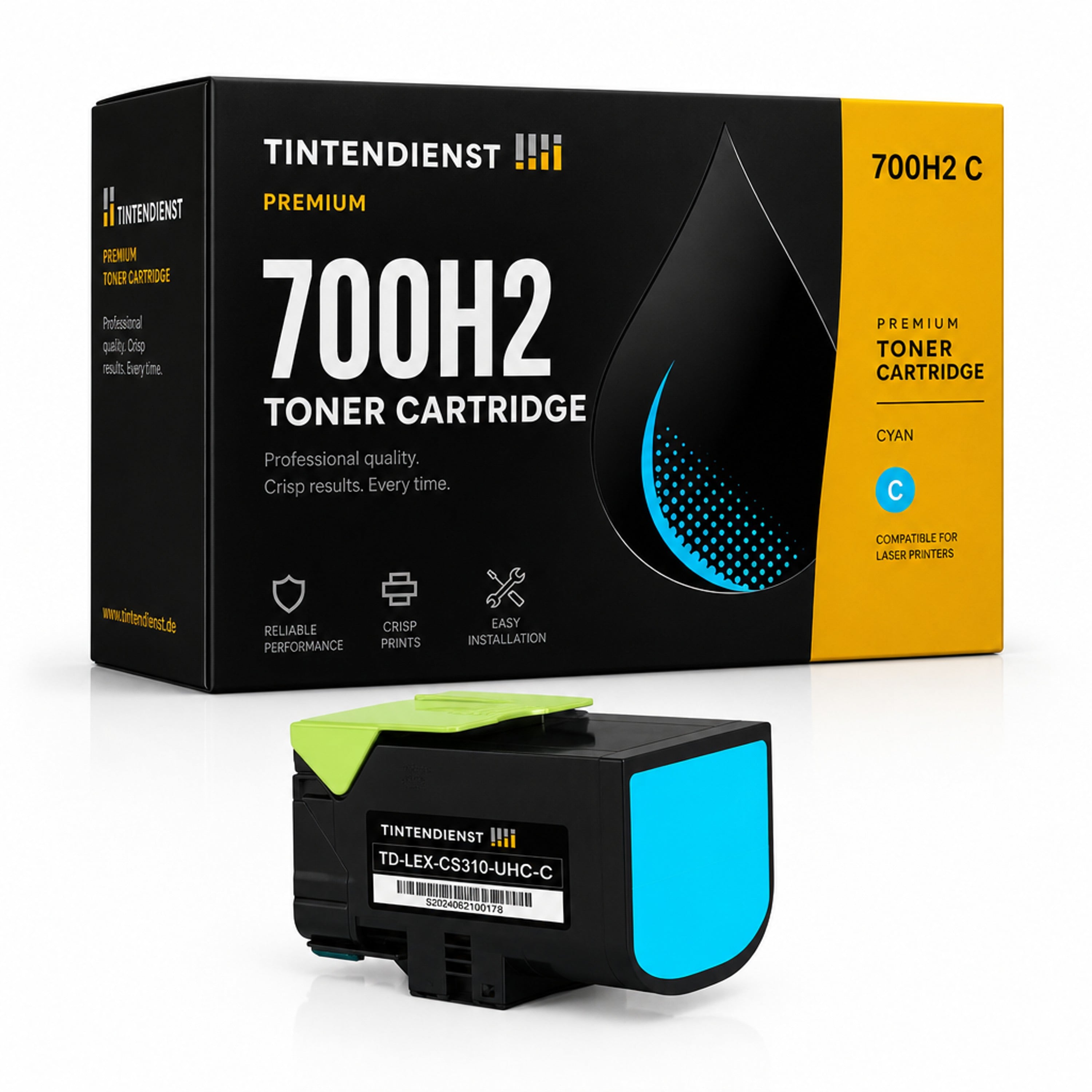 Toner kompatibel zu Lexmark 700H2, cyan