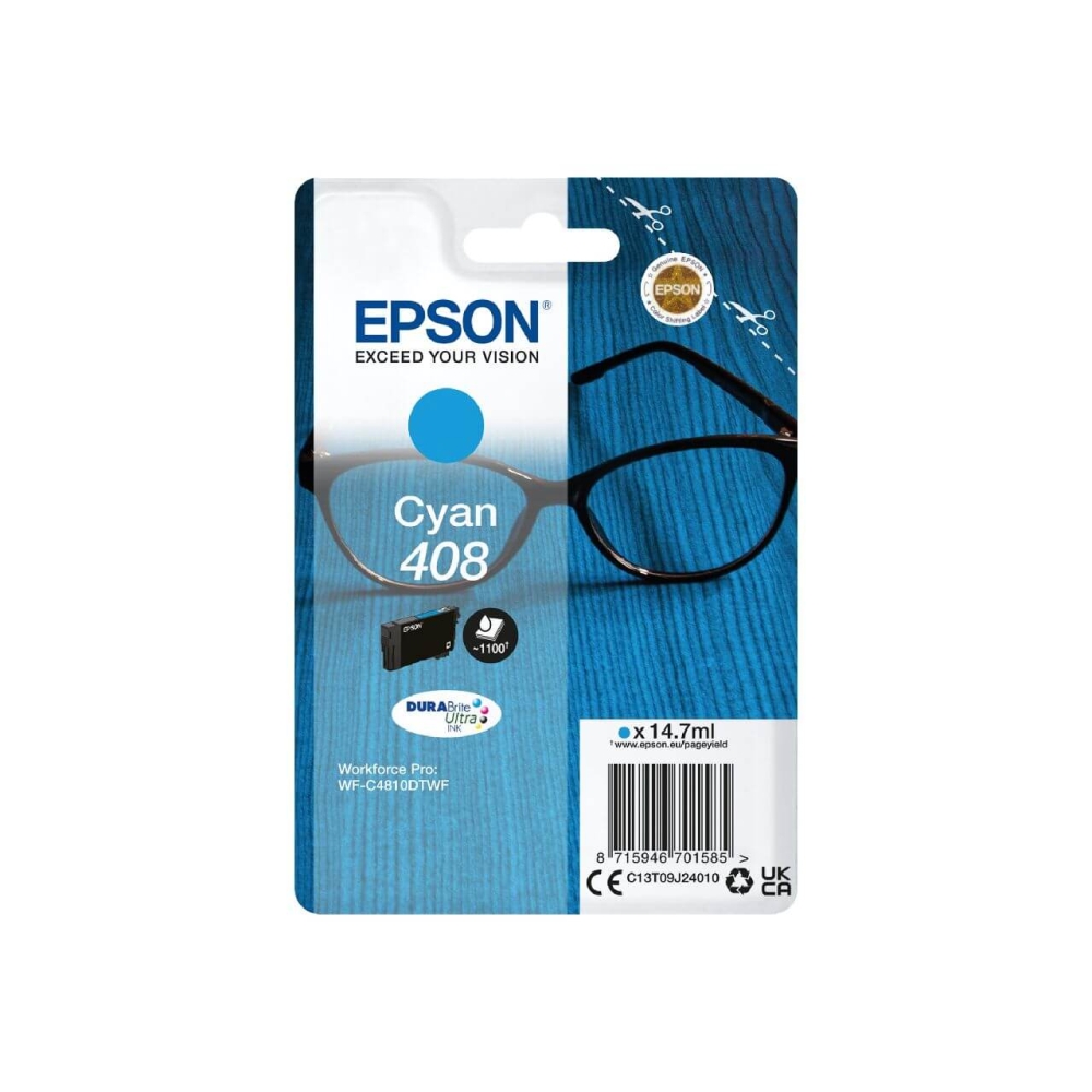 Original Epson Tintenpatrone C13T09J24010 / 408 Cyan