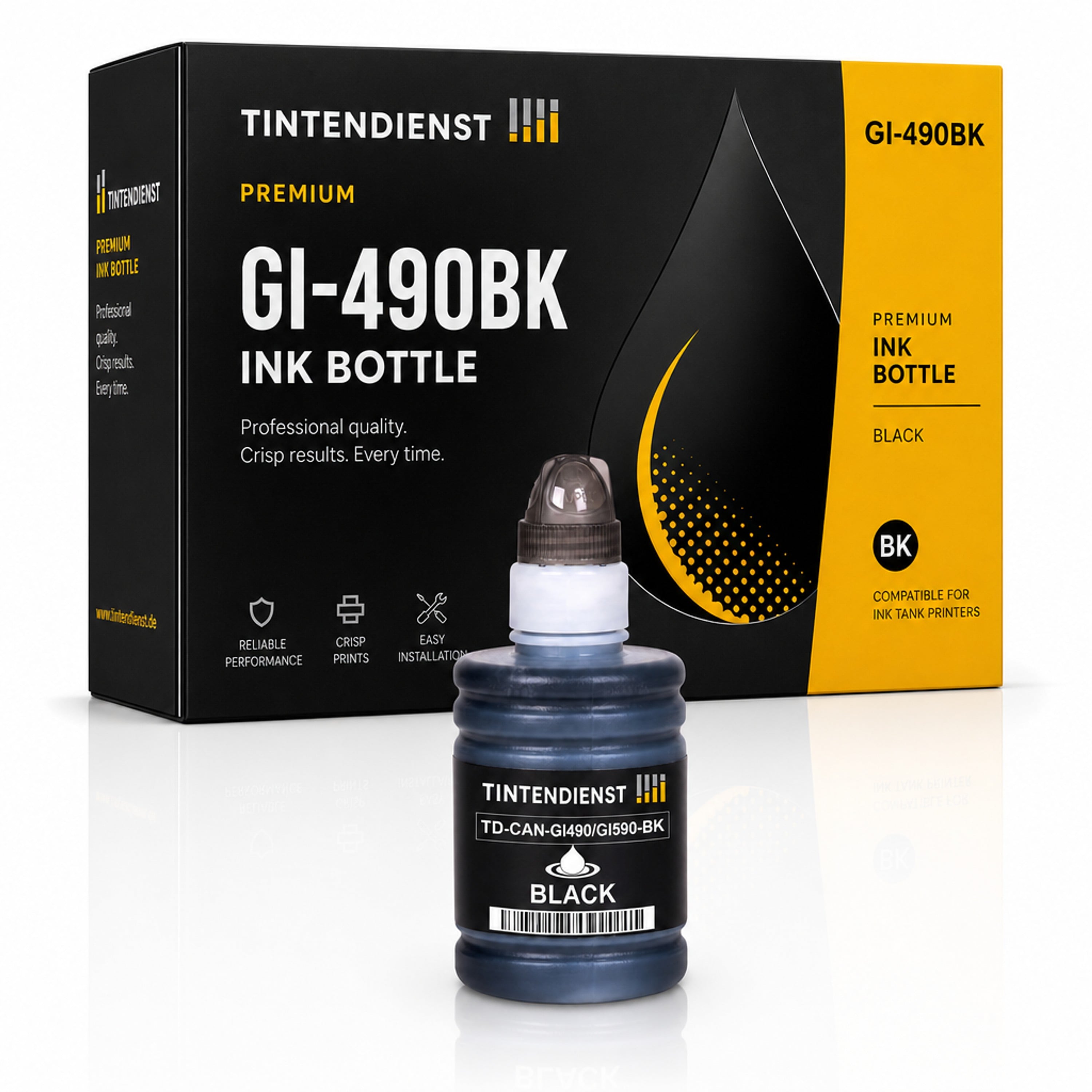 Tintentank kompatibel zu Canon GI-490BK, schwarz