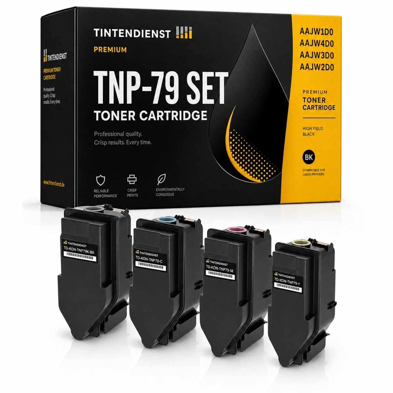 Set kompatibel zu Konica Minolta AAJW1D0, 4 Toner