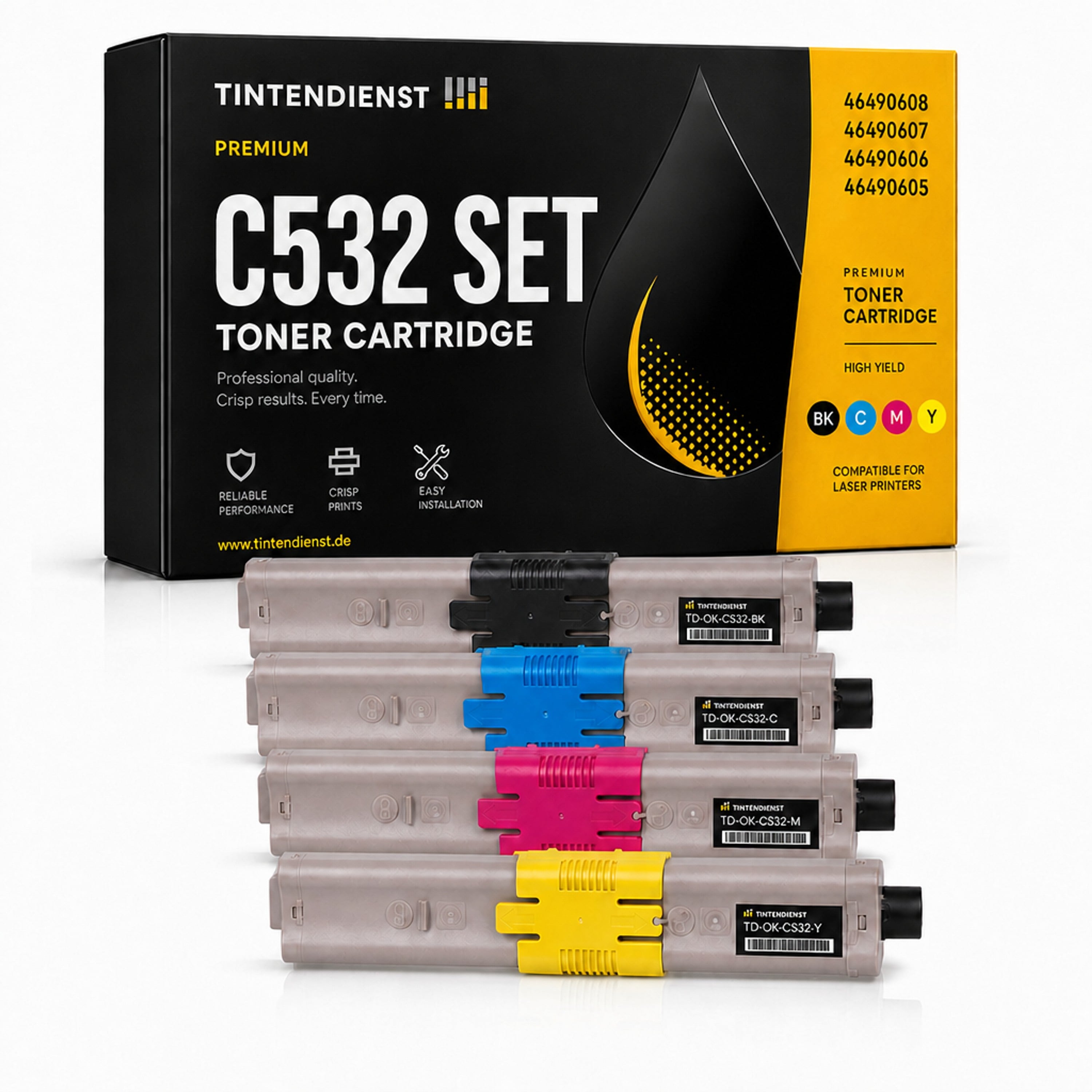 Set kompatibel zu OKI 46490608, 4 Toner