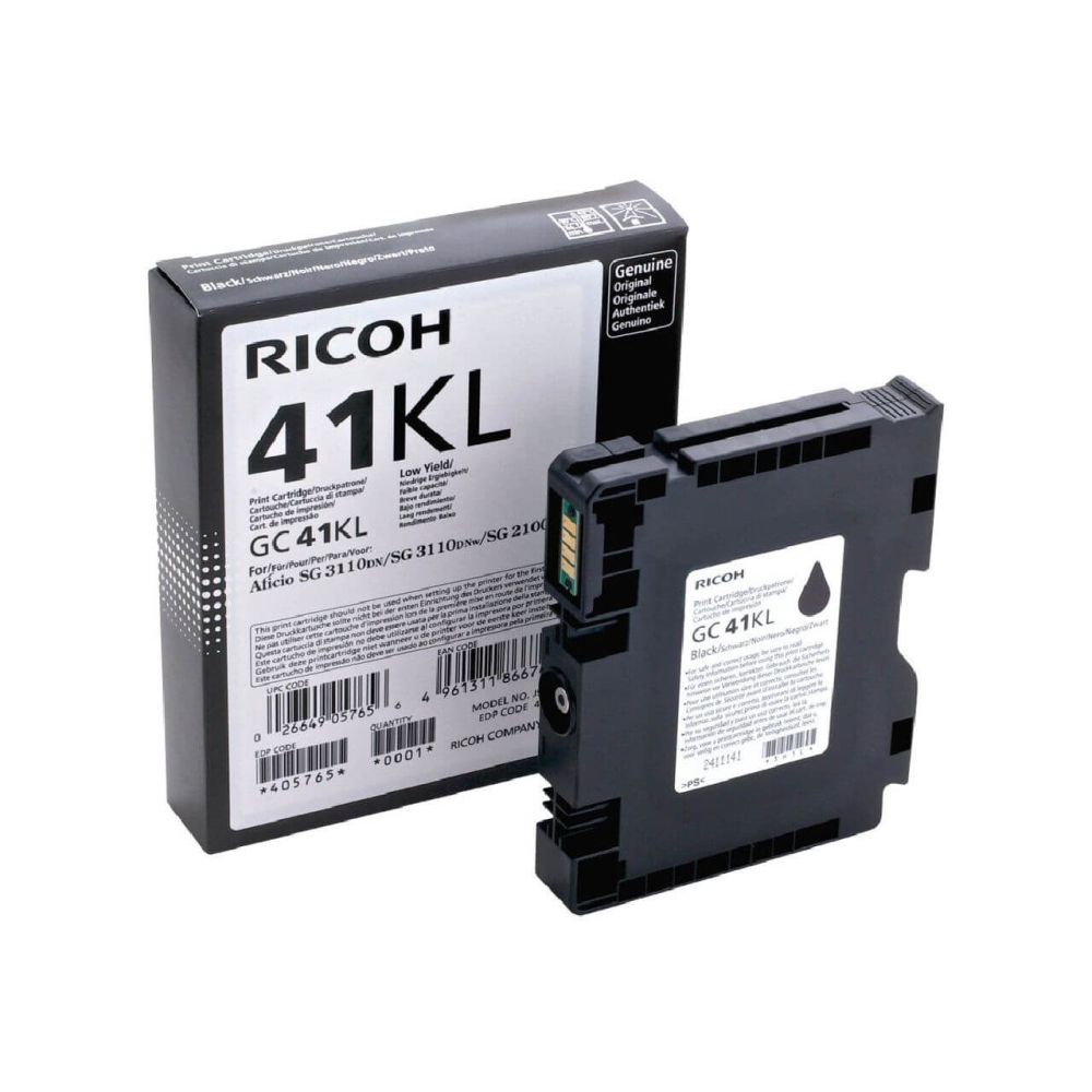 Original Ricoh Tintenpatrone 405765 / GC-41KL Schwarz