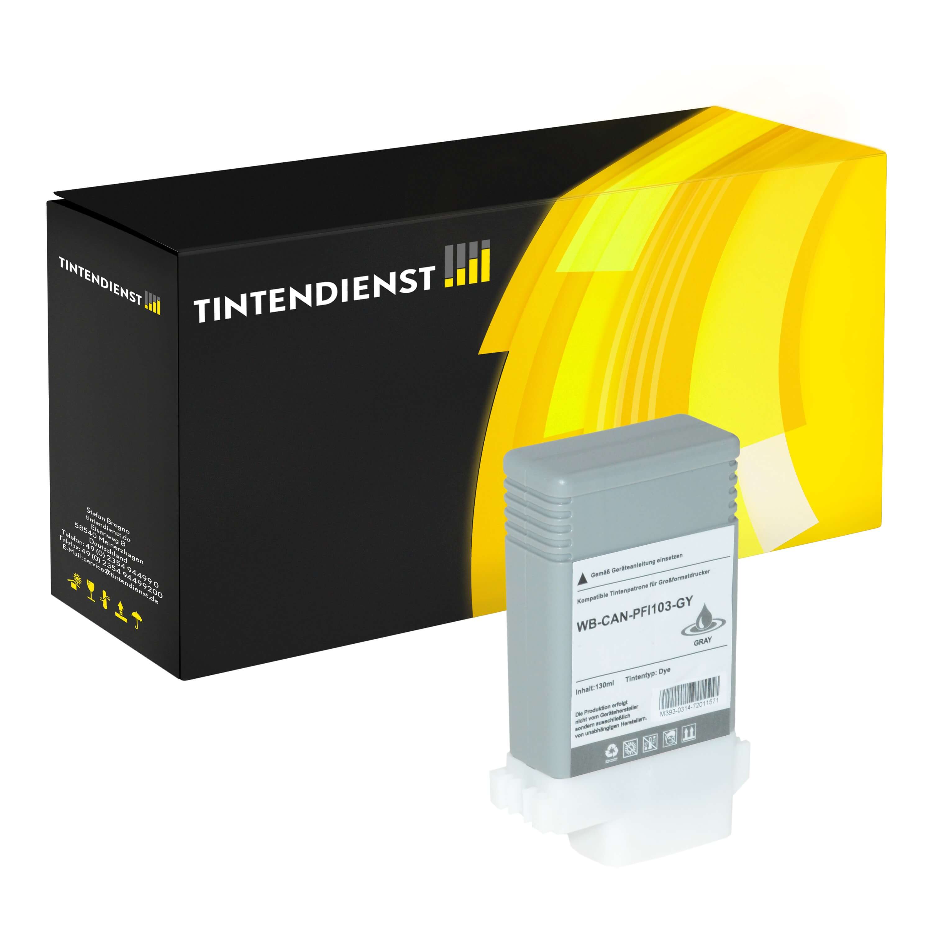 Druckerpatrone kompatibel zu Canon PFI-103GY, grau
