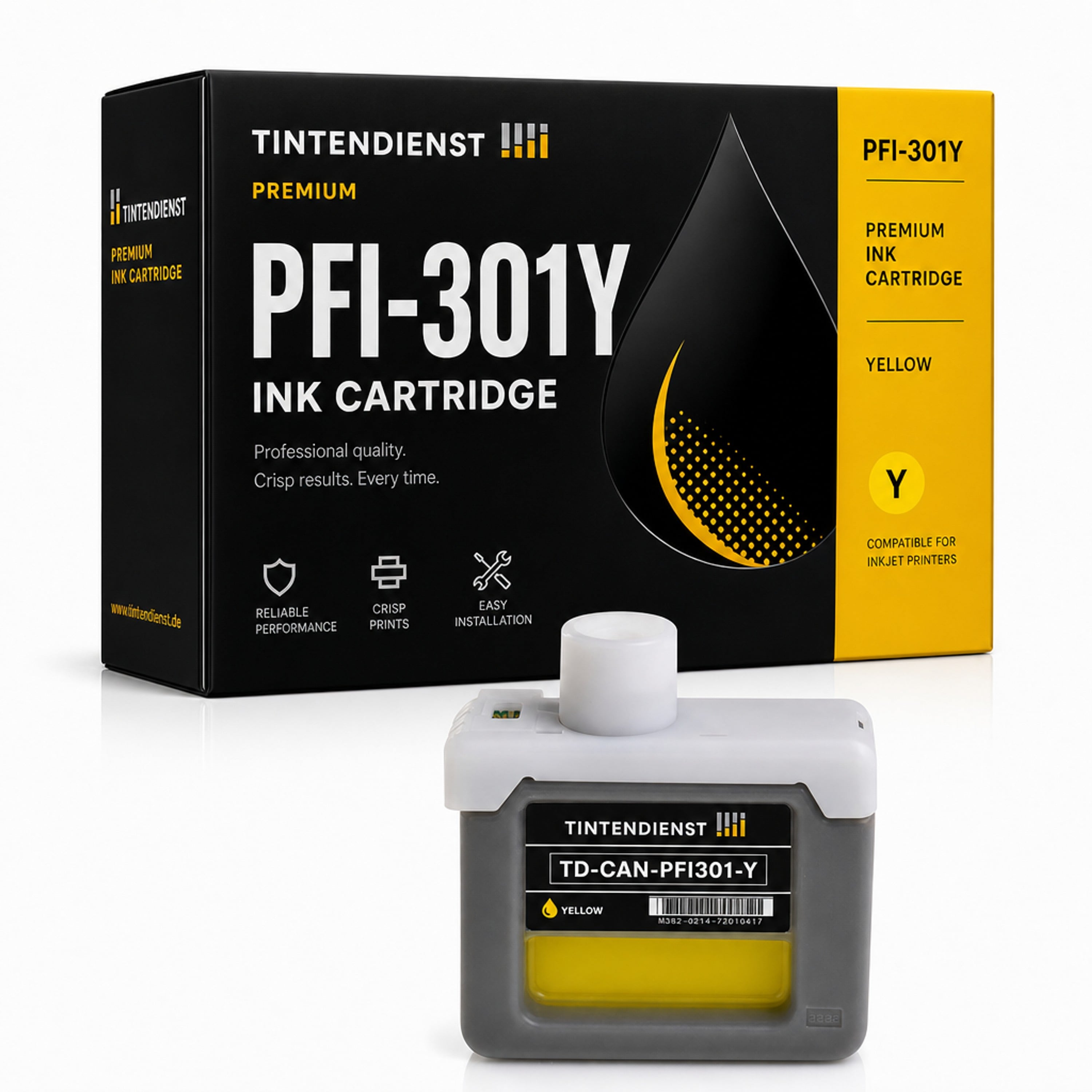 Druckerpatrone kompatibel zu Canon PFI-301Y, gelb
