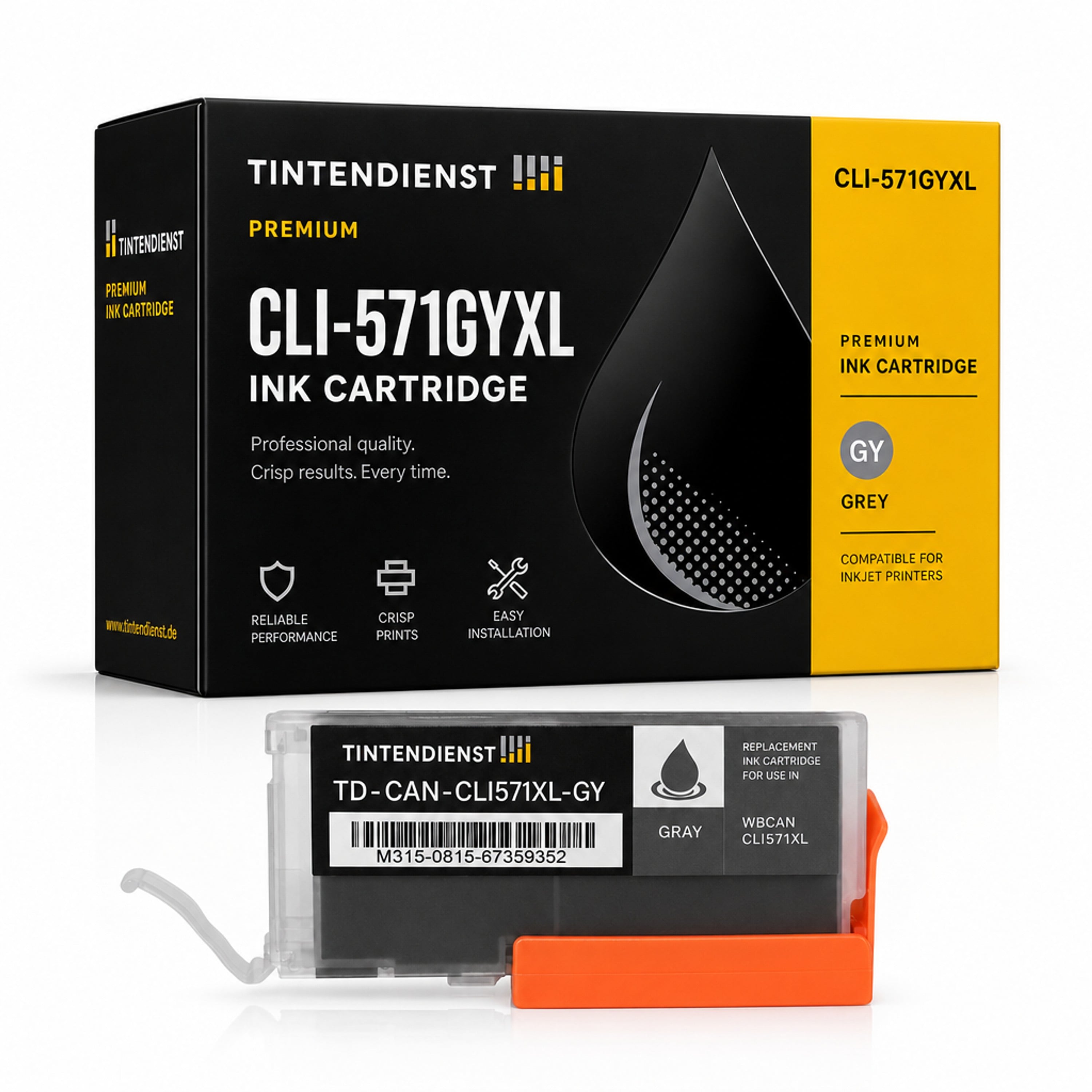 Druckerpatrone kompatibel zu Canon CLI-571GYXL, grau