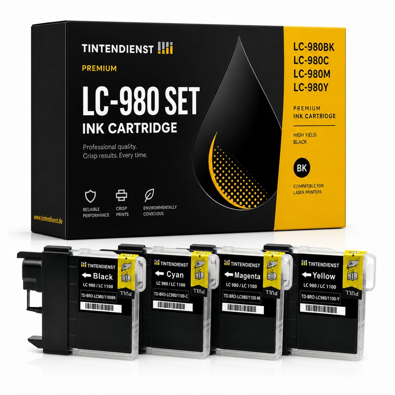 Tintendienst Set 4 Patronen Brother LC980 1xbk 1xcmy