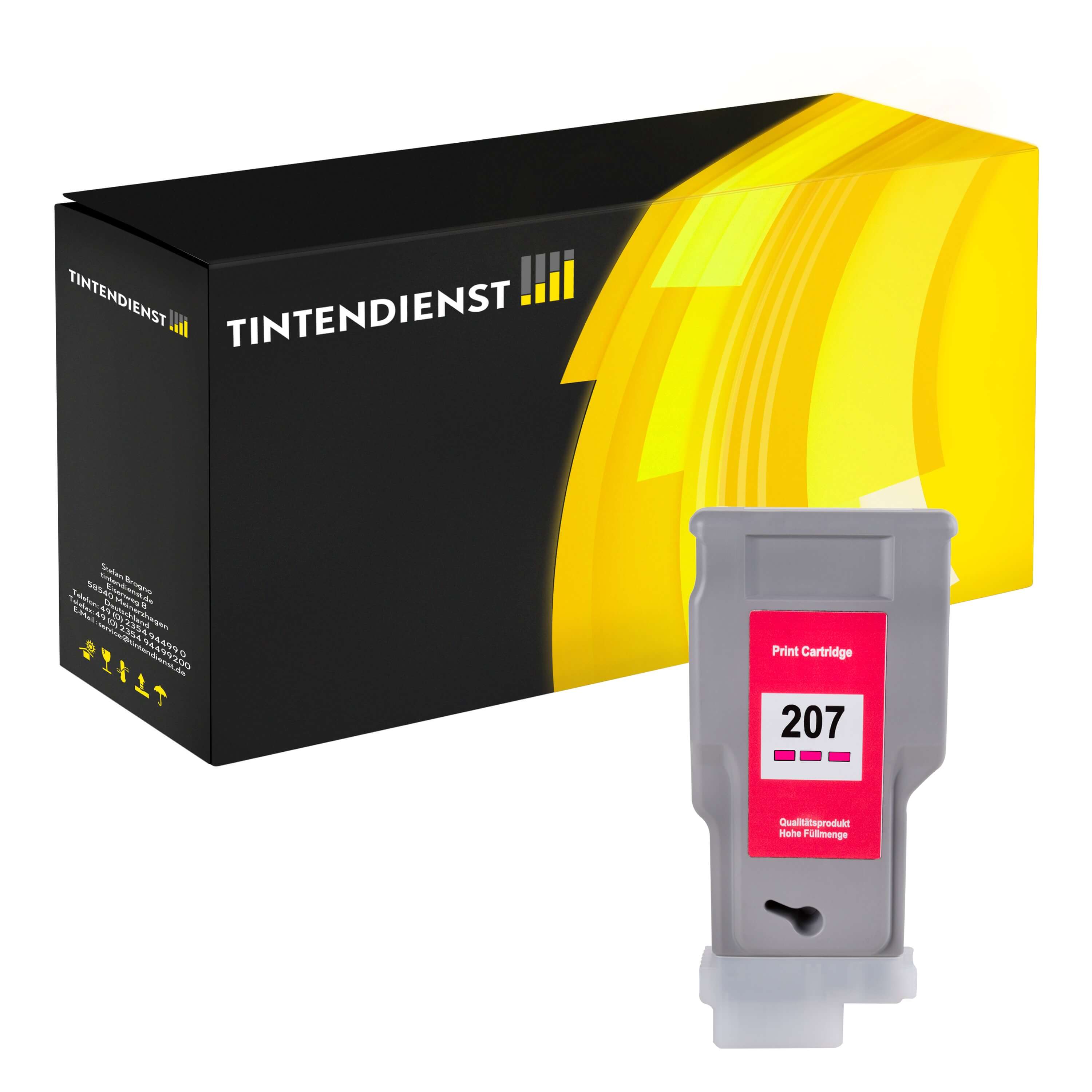 Tintendienst kompatibel für Canon Tintenpatrone 8791B001 / PFI-207M Magenta