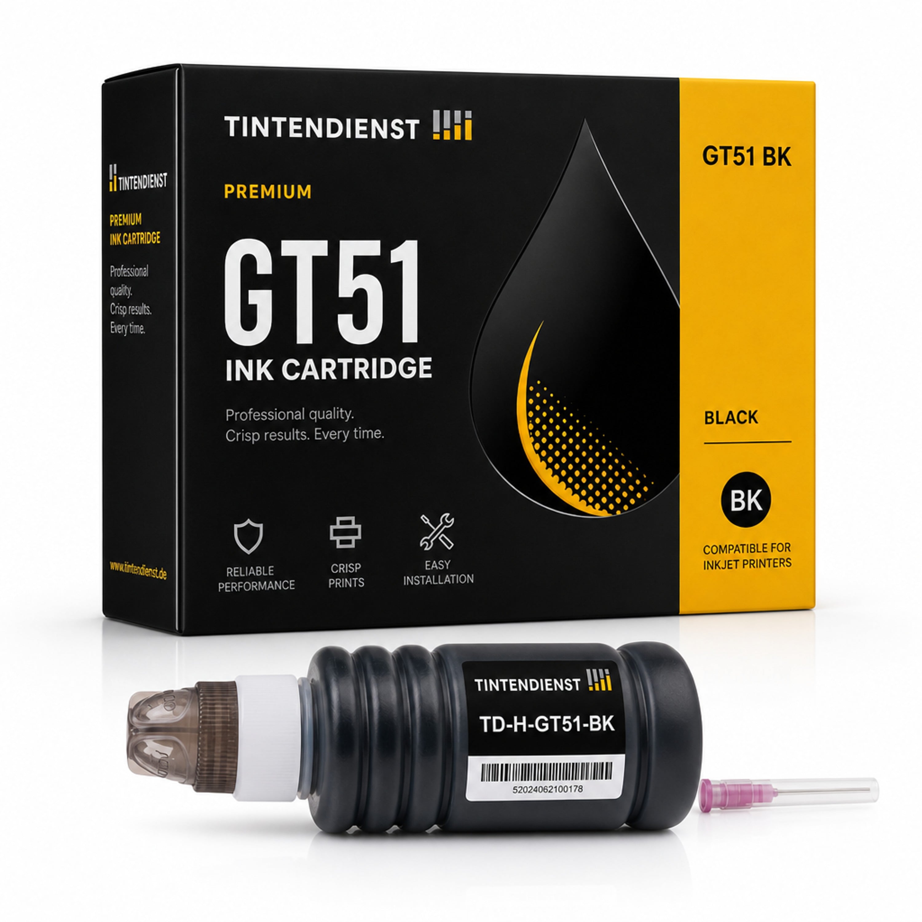 Druckerpatrone kompatibel zu HP GT51, schwarz