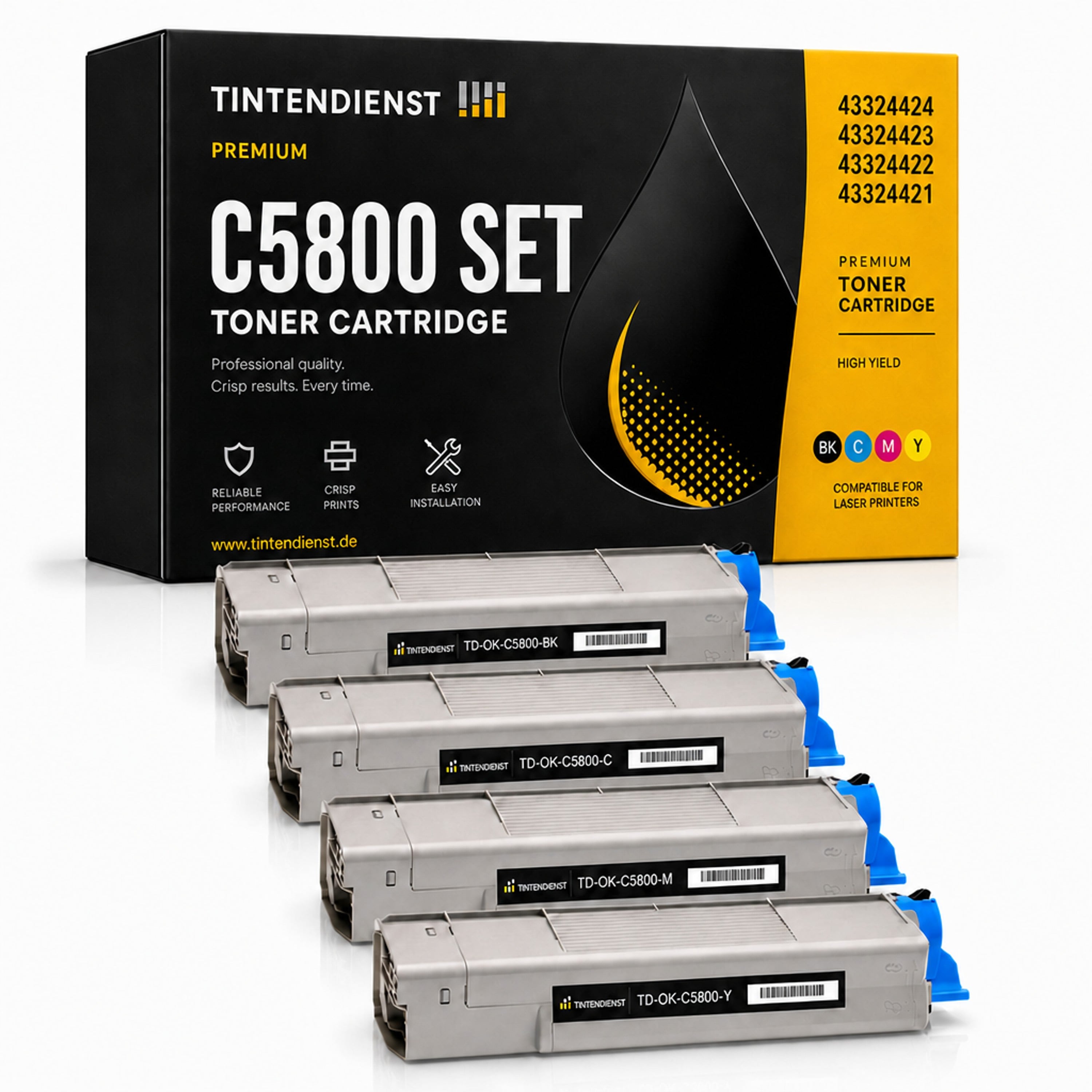 Set kompatibel zu OKI 43324421, 4 Toner