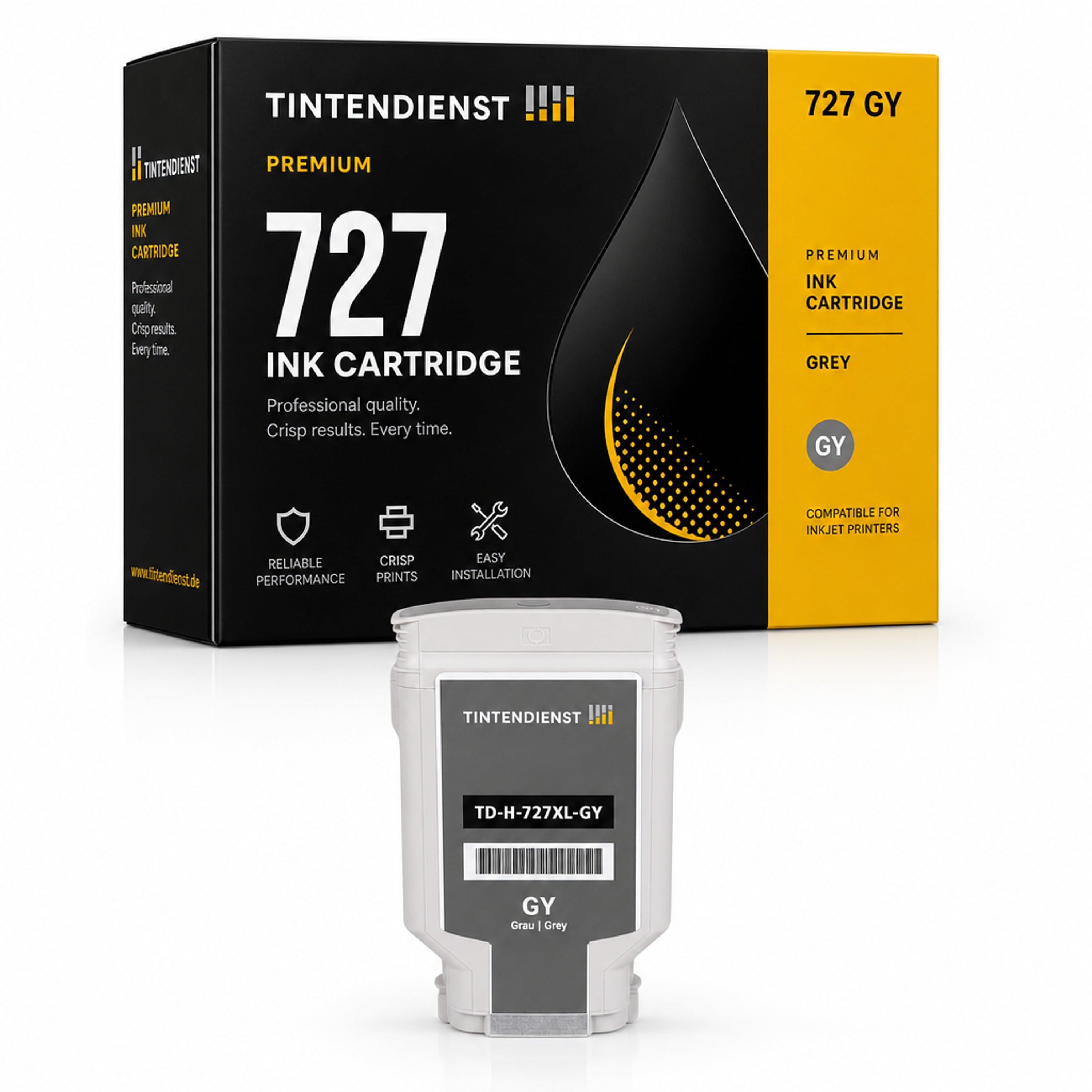 Druckerpatrone kompatibel zu HP 727, grau