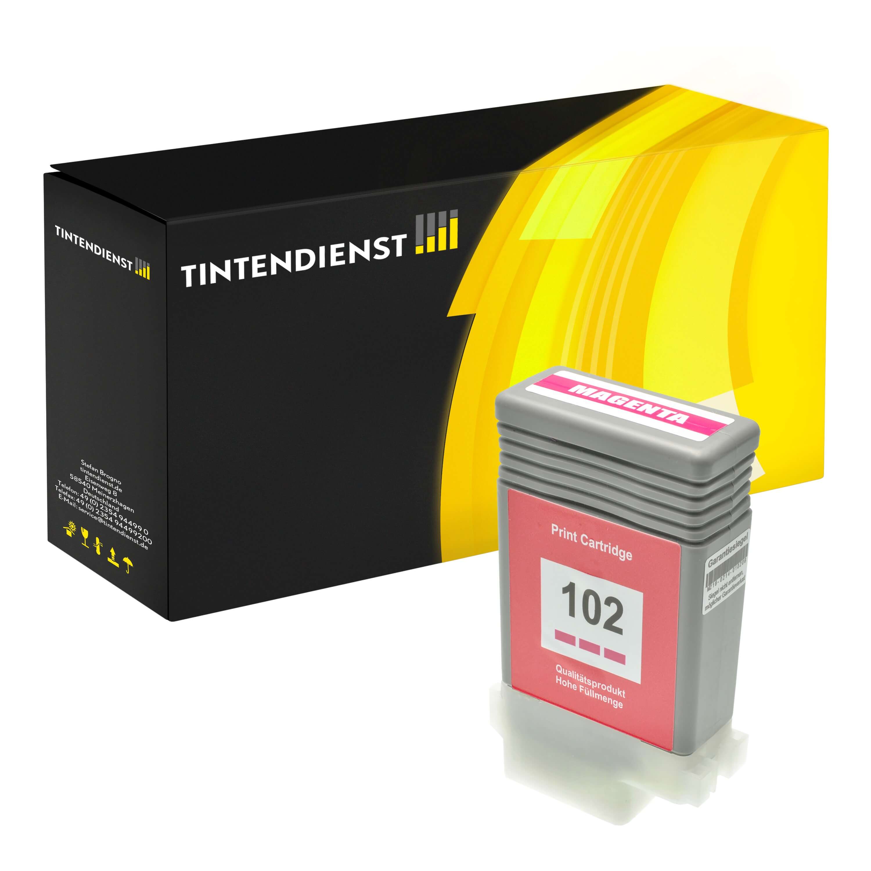 Tintendienst kompatibel für Canon Tintenpatrone 0897B001 / PFI-102M Magenta