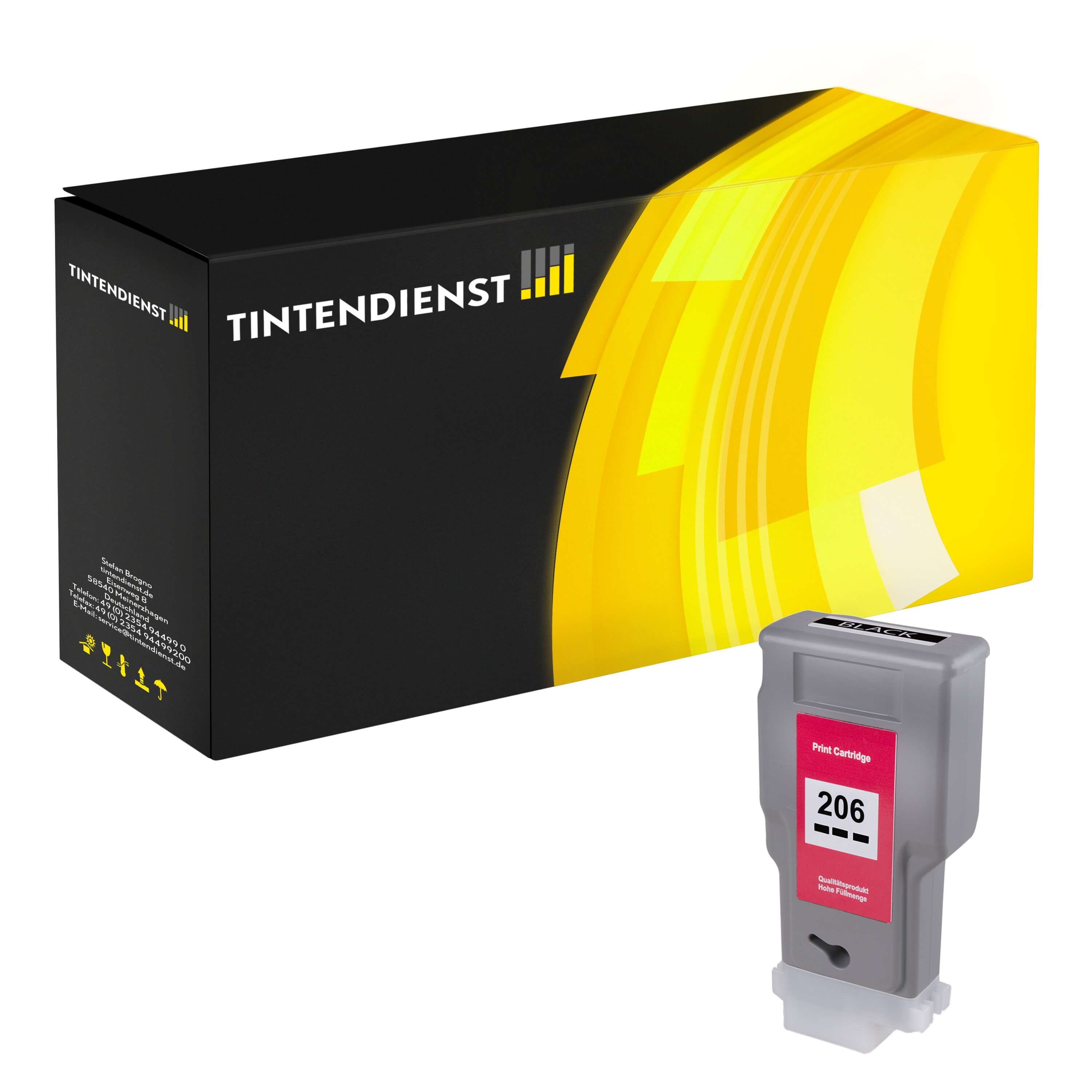 Tintendienst kompatibel für Canon Tintenpatrone 5303B001 / PFI-206BK Schwarz