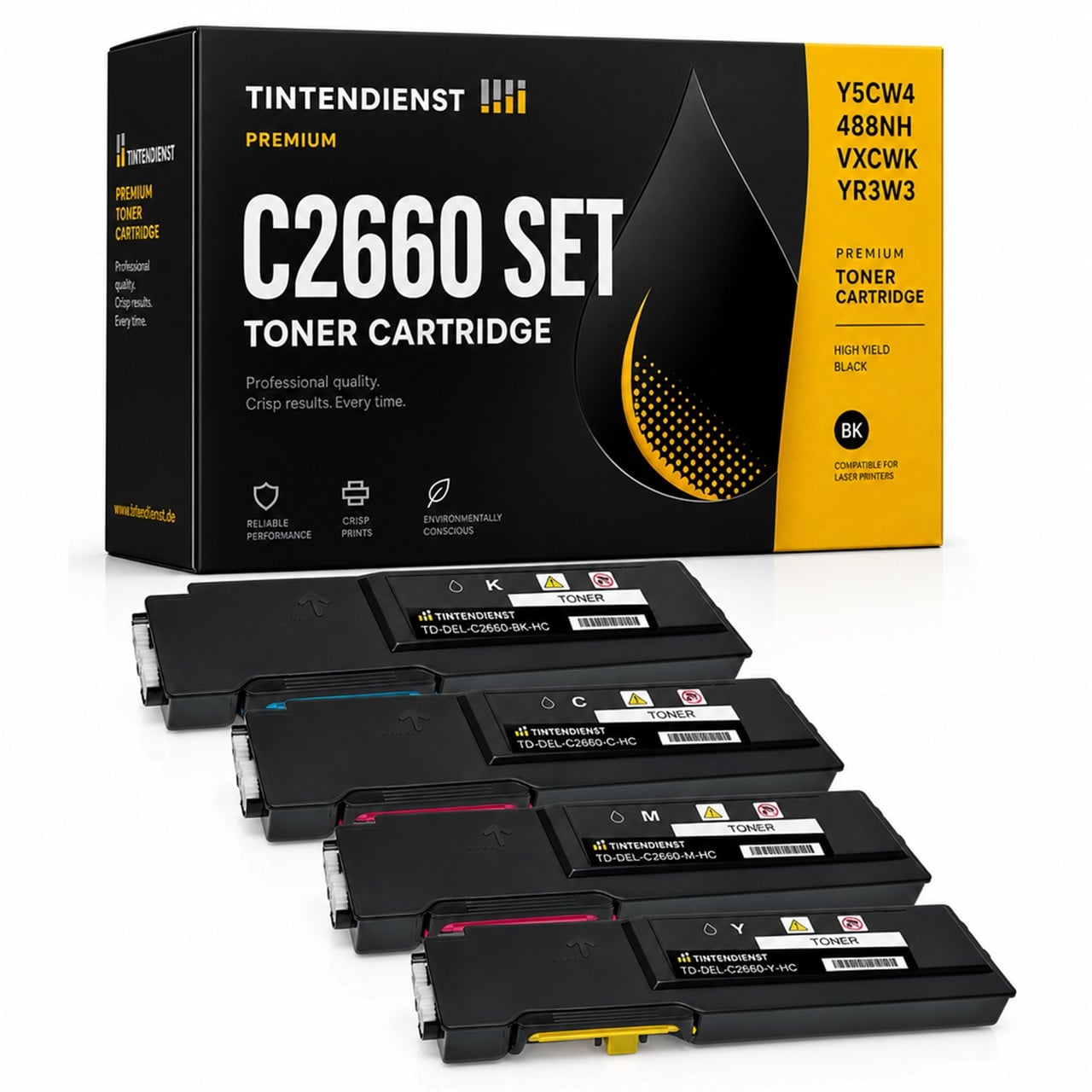Set kompatibel zu Dell 593-BBBQ, 4 Toner