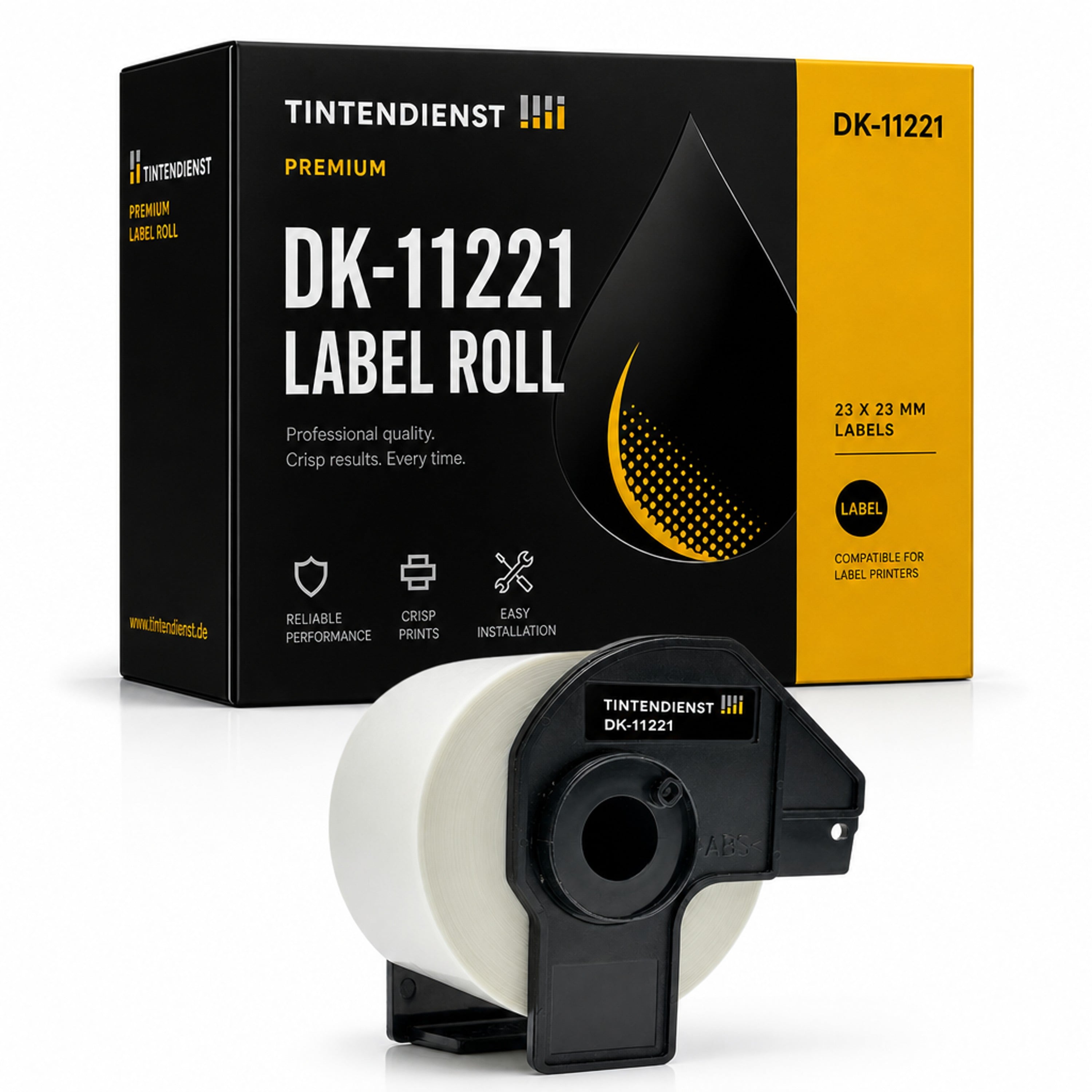 Etikett kompatibel zu Brother DK-11221, 23 mm x 23 mm, 1000 Stück