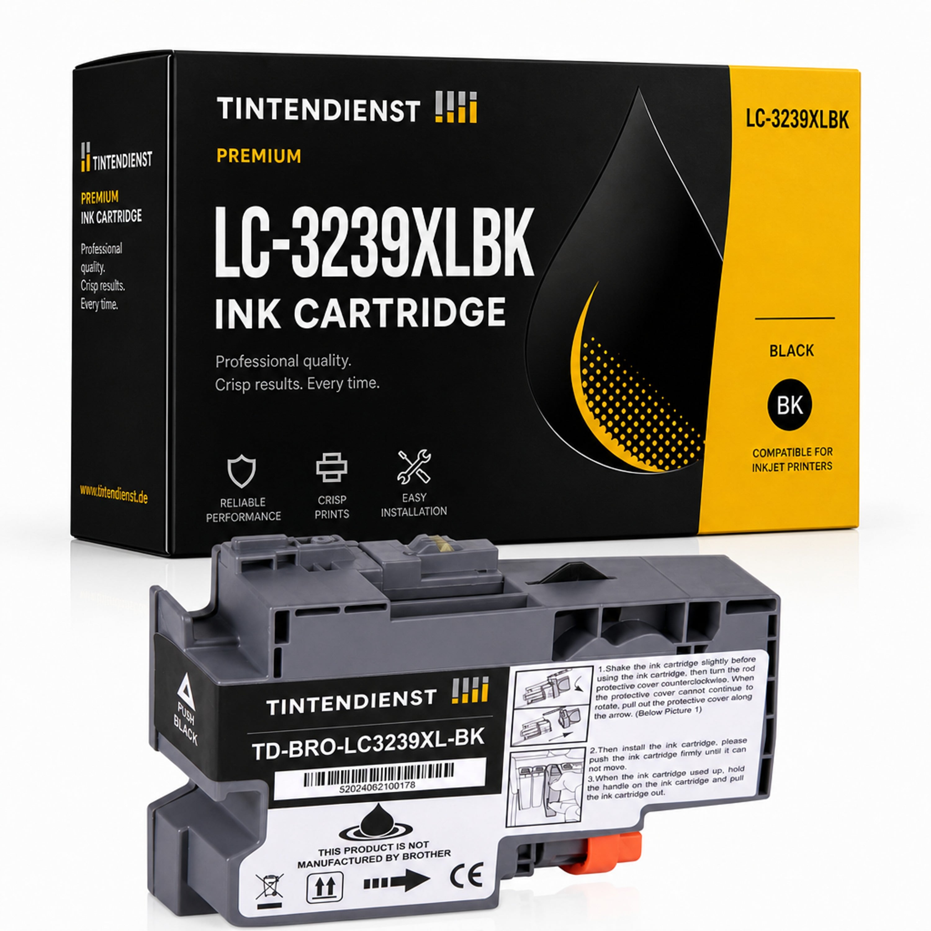 Druckerpatrone kompatibel zu Brother LC-3239XLBK, schwarz