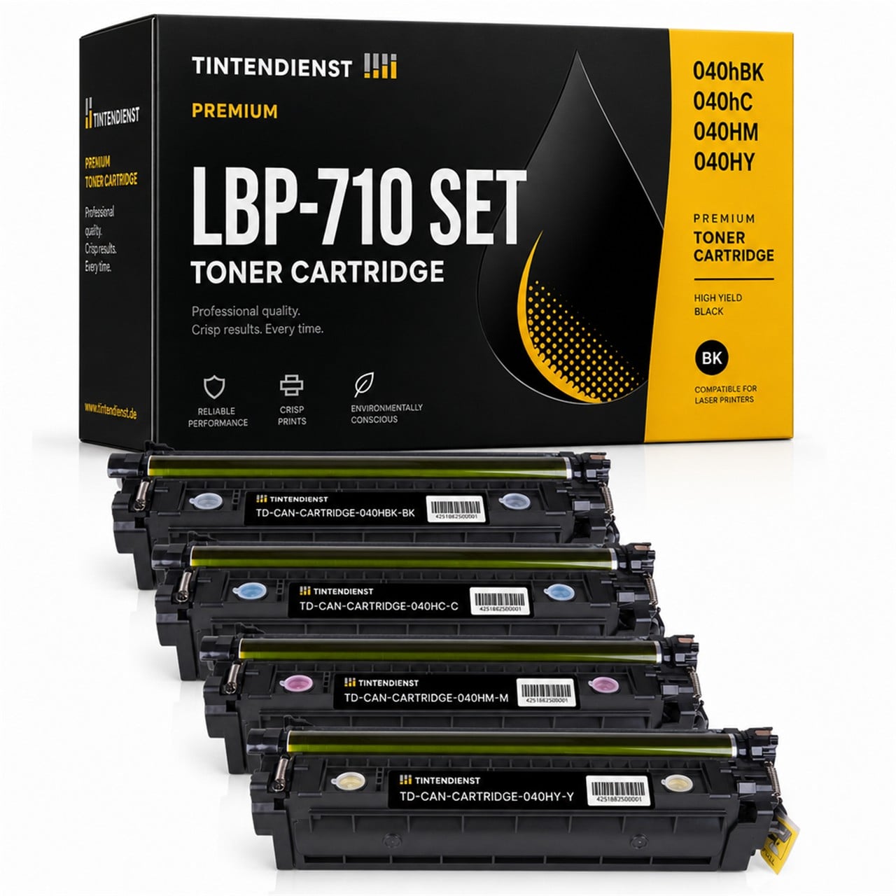 Canon 040h (0461C001) Toner Multipack 4er (schwarz, cyan, magenta, gelb) – Tintendienst kompatibel