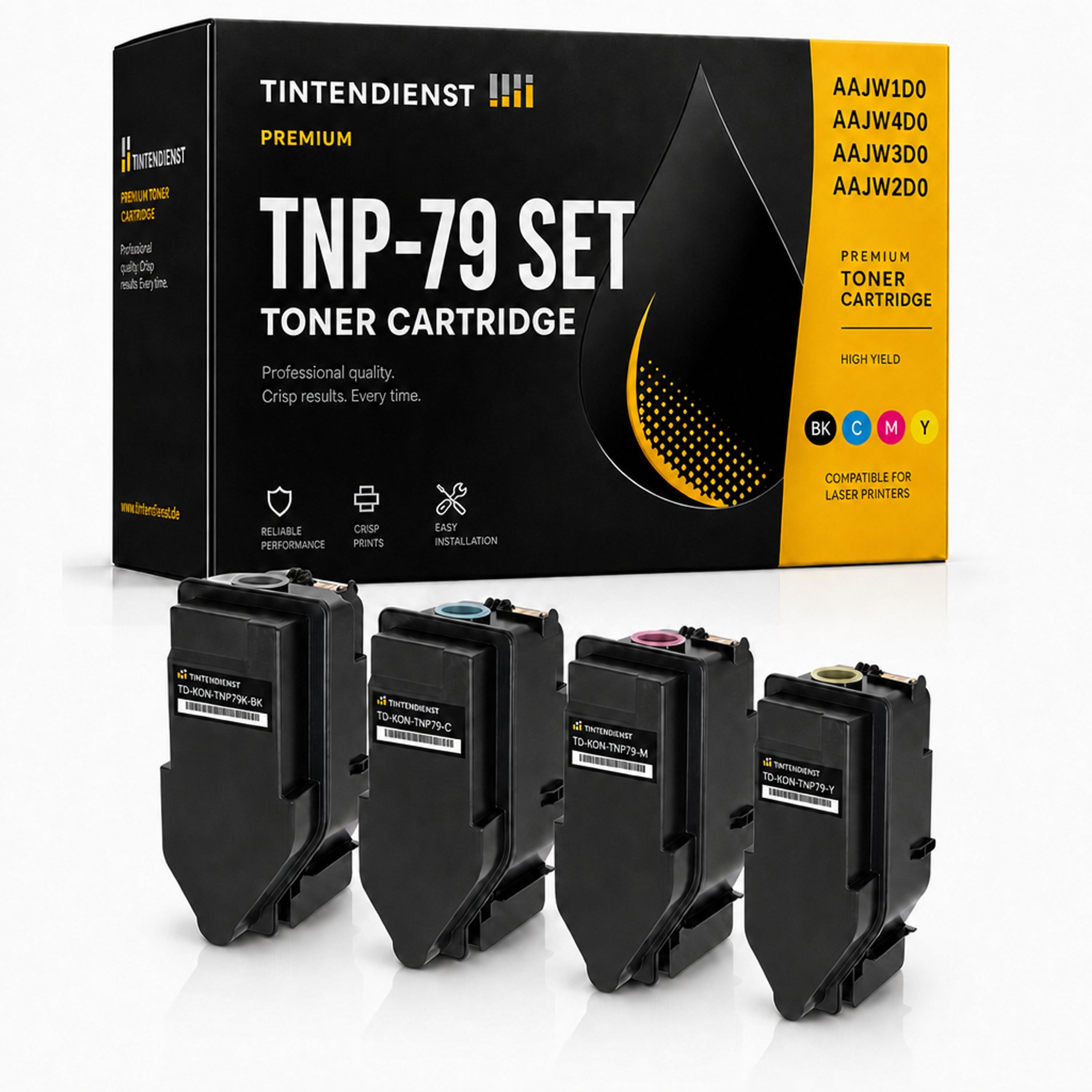 Set kompatibel zu Konica Minolta AAJW1D0, 4 Toner