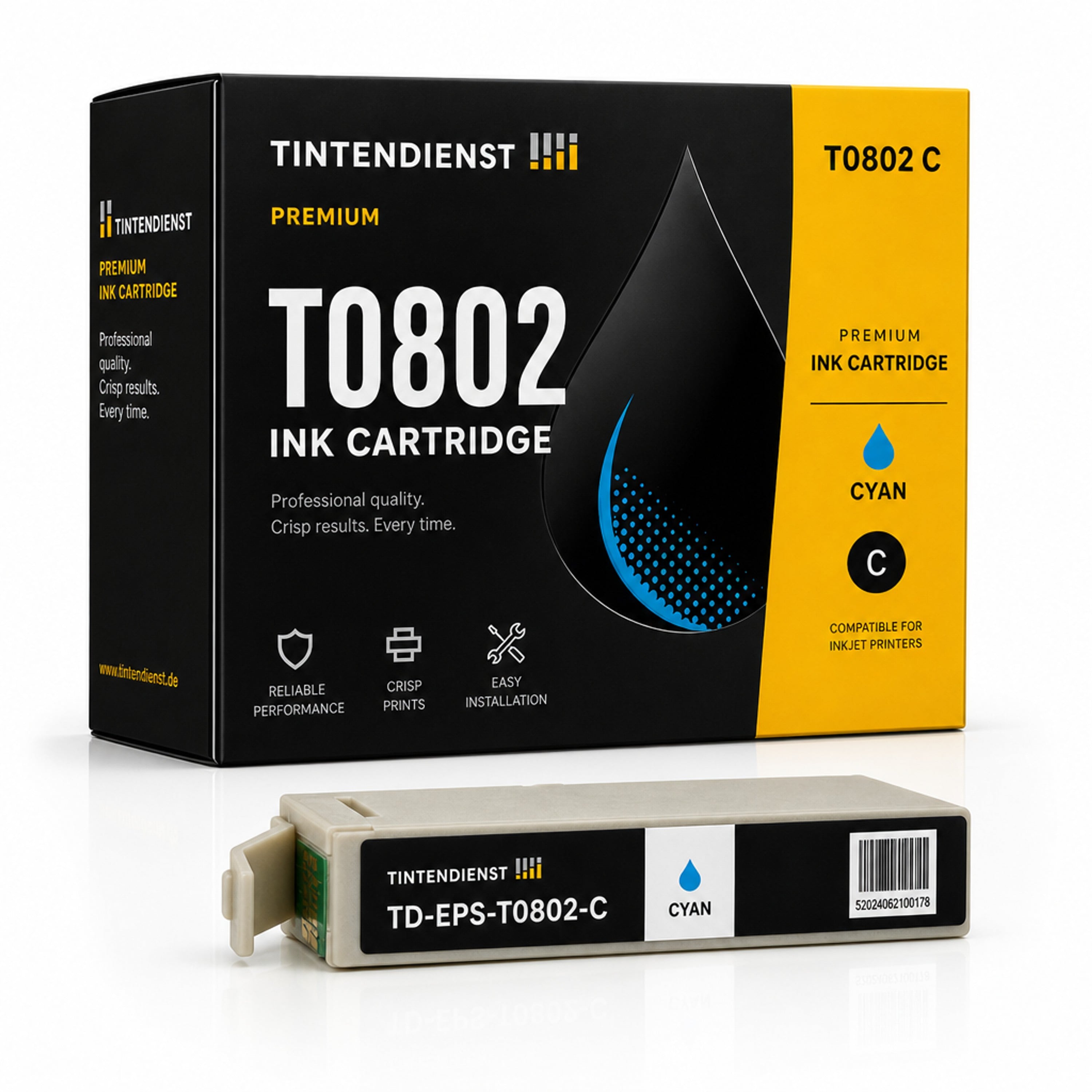 Epson T0802 Druckerpatrone (C13T08024011) cyan – Tintendienst kompatibel
