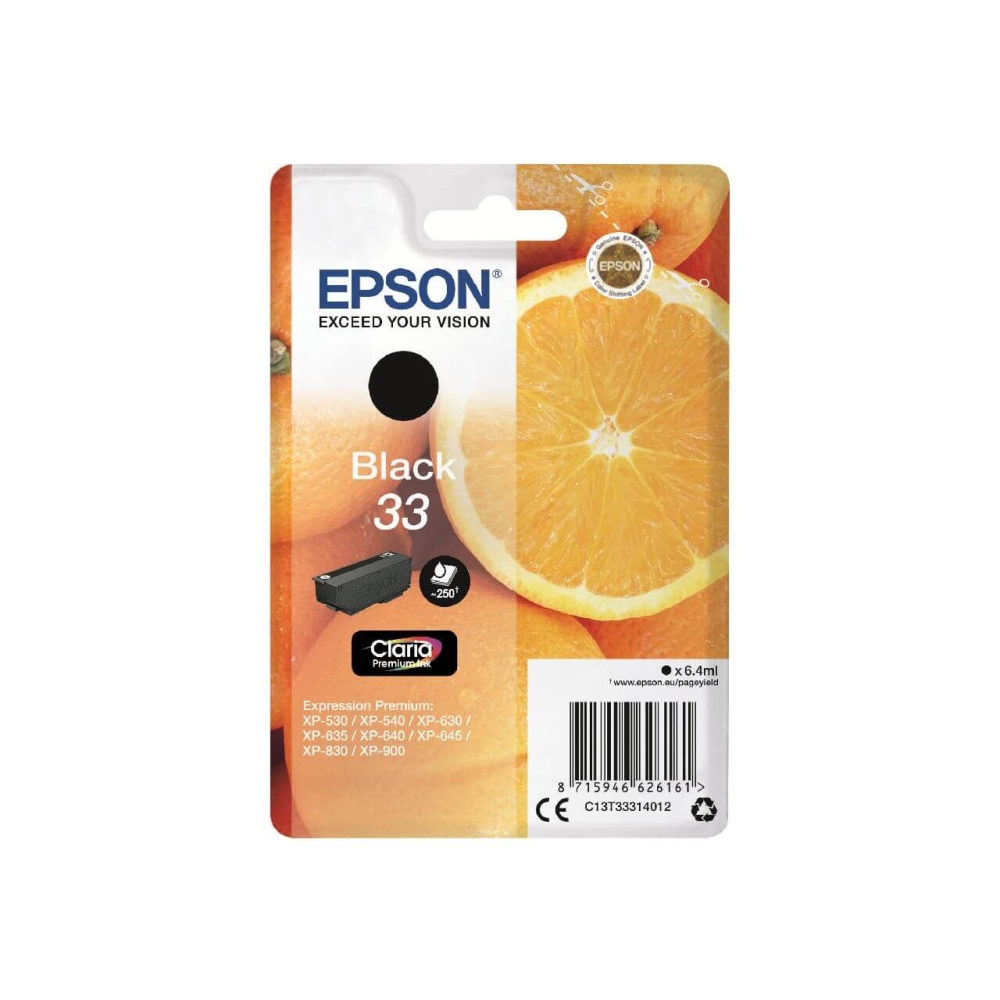 Original Epson Tintenpatrone C13T33314012 / 33 Schwarz