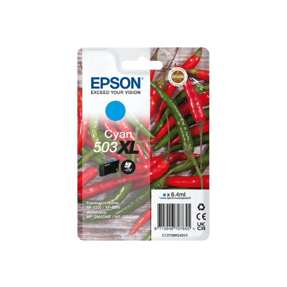 Original Epson Tintenpatrone C13T09R24010 / 503XL Cyan