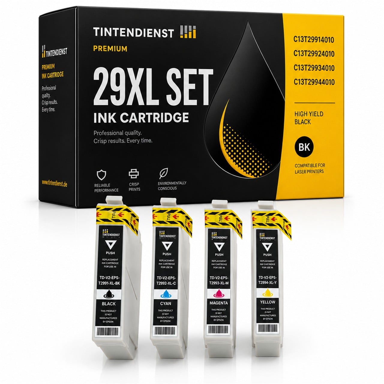 Epson 29XL (C13T29814010) Druckerpatrone Multipack 4er (schwarz, cyan, magenta, gelb) – Tintendienst kompatibel